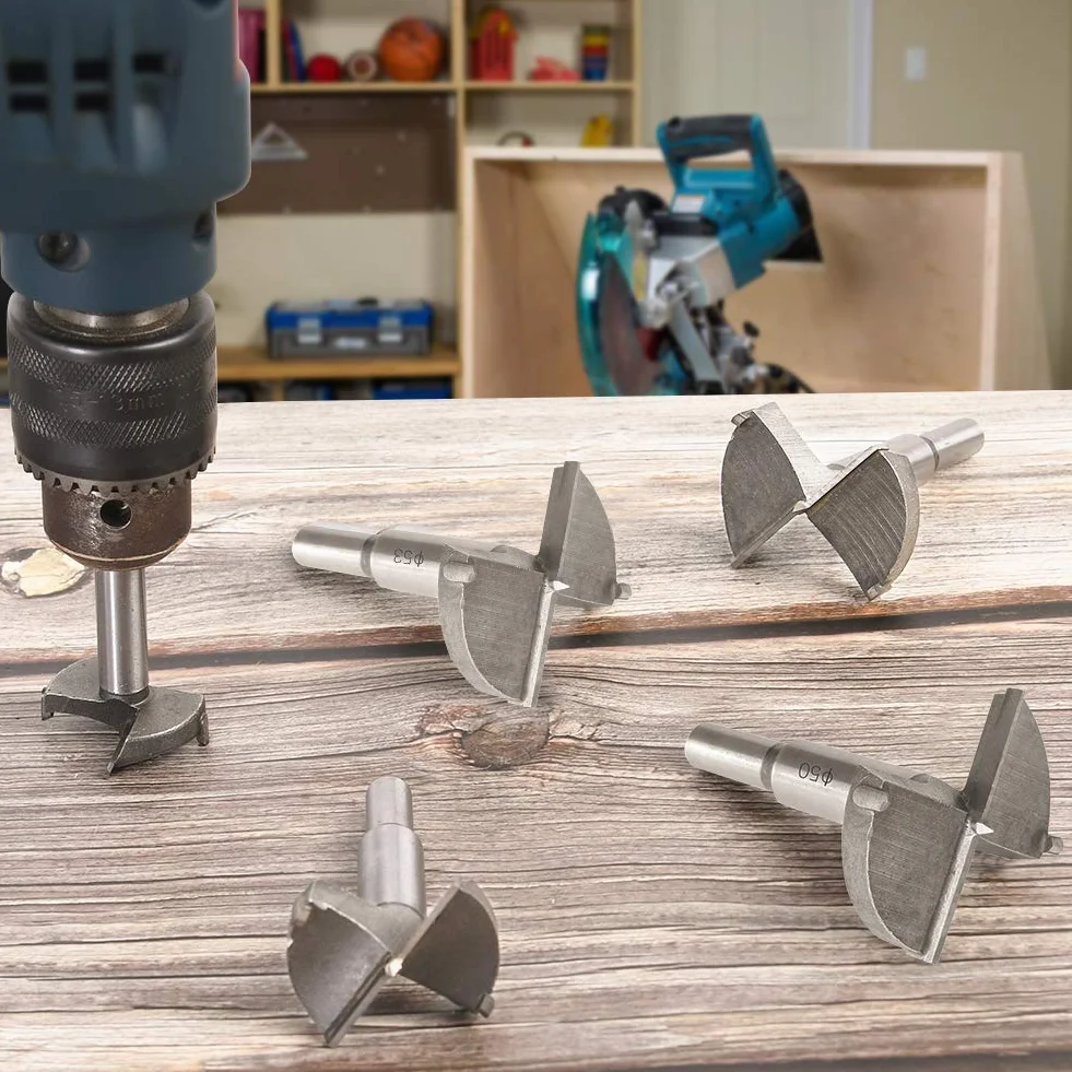 Flintronic Broca Forstner para Madera, Diámetro 50mm, Hole Saw Taladro, Acero al Tungsteno Titanium Recubierto, Corte Agujero en Carpintería, 1PCS