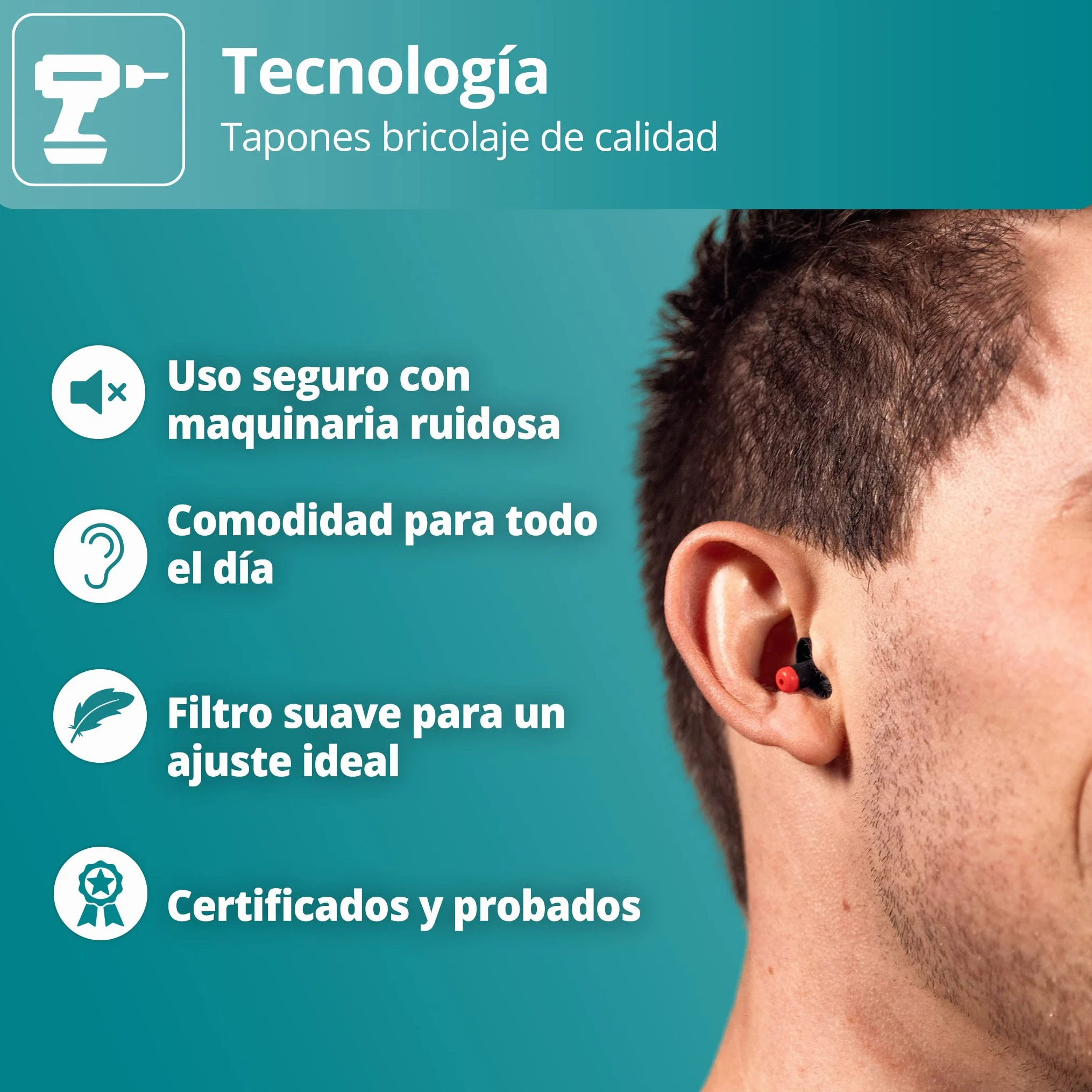 Alpine WorkSafe Tapones Antiruido 23 dB Reutilizables con Cordón