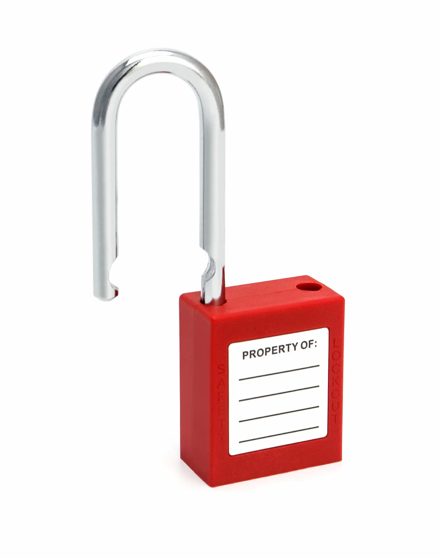 QWORK® Candado de seguridad rojo para bloqueo y etiquetado, 10 paquetes candados con 20 Clave, 38mm Steel Shackle