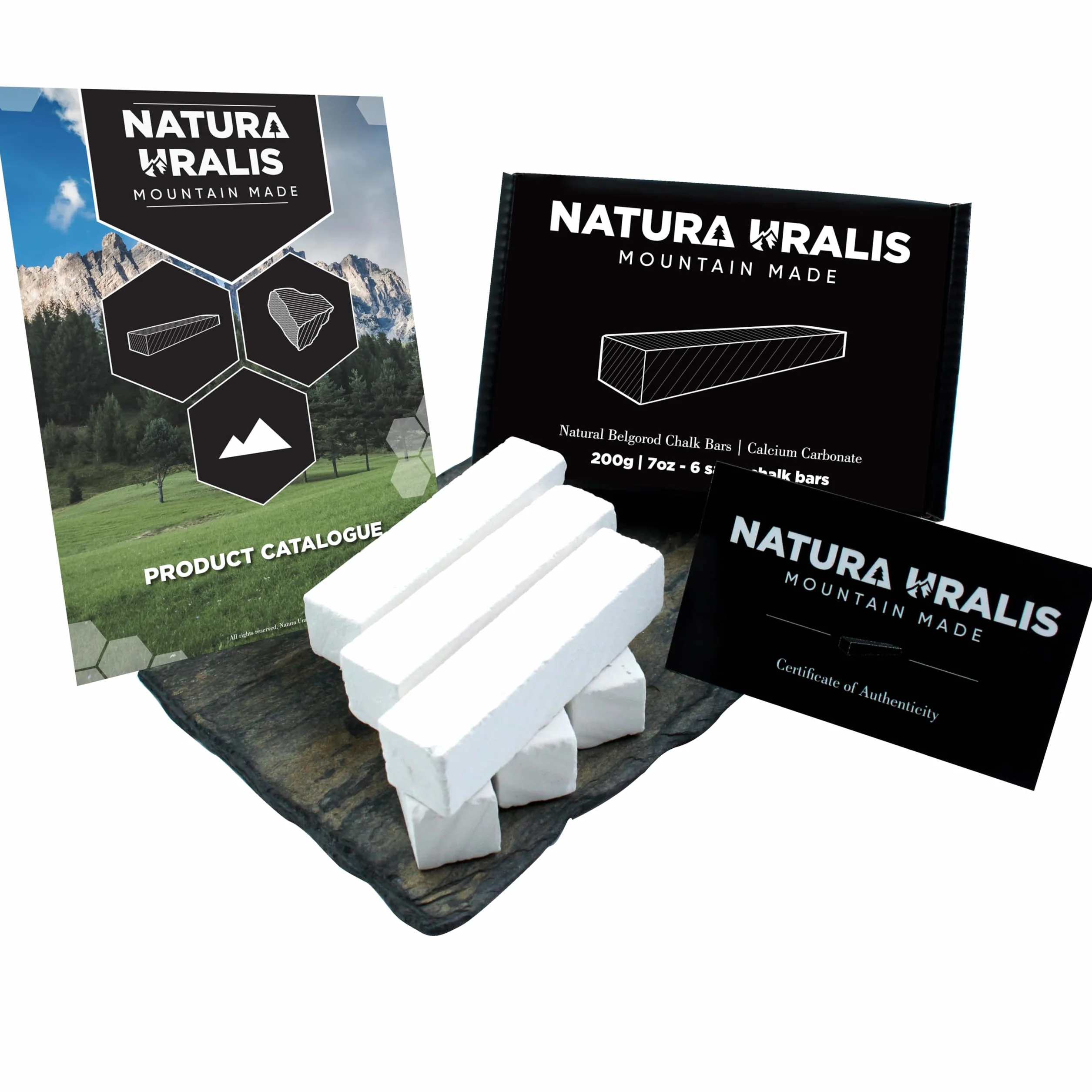 Natura Uralis Tizas Serradas de Belgorod 200g Barras de Tiza Blanca Crujido Increíble Textura Terrosa