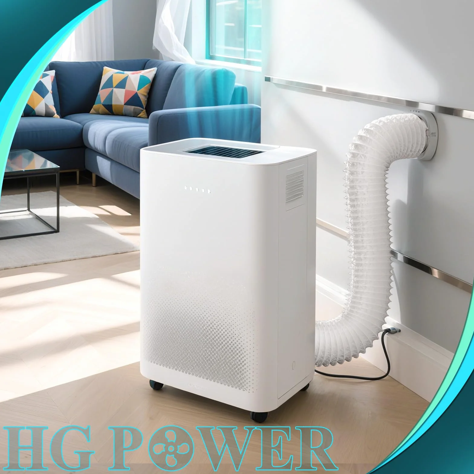 HG Power Manguera de Ventilación 150 mm, 5 m Manguera de Escape de Aluminio, PVC Conductos de Ventilación para Extractores, Climatizadores, Secadoras, Campanas Extractoras, Blanco