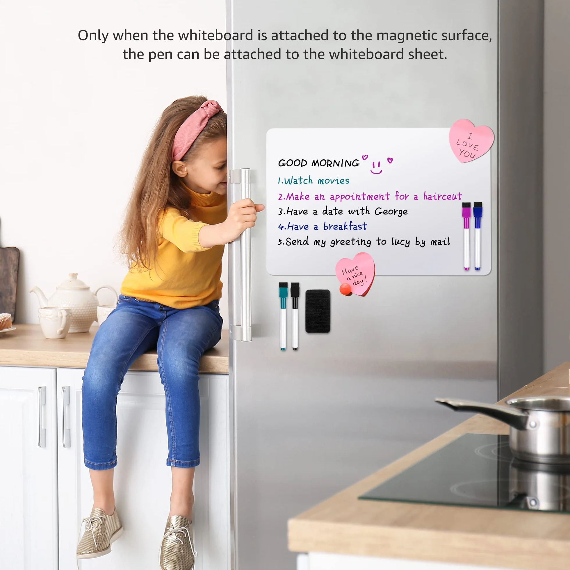 Amazon Basics Magnetyczna Tablica Suchościeralna 20,3 x 30,5 cm 3 Sztuki Biała