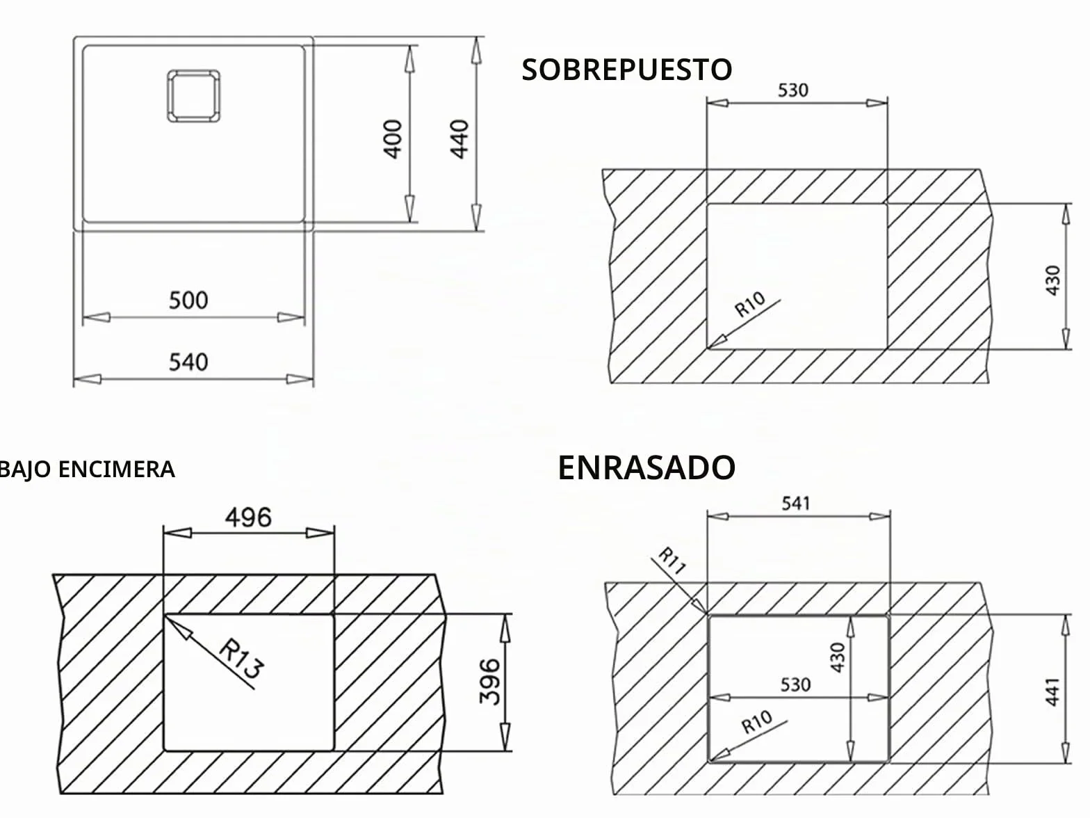 TEKA Fregadero Cocina 50 cm 1 Seno FlexLinea Triple Posibilidad de Instalación, Acero Inoxidable para Mueble 60cm, SilentSmart, Duradero, Modelo RS15 50.40