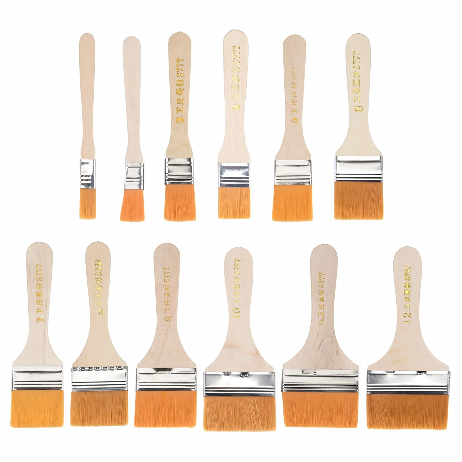 QUARKZMAN 6 Set de 72 Pinceles de Pintura de Diferentes Tamaños con Cerdas de Nylon Suave y Mango de Madera Para Paredes, Gabinetes y Cercas