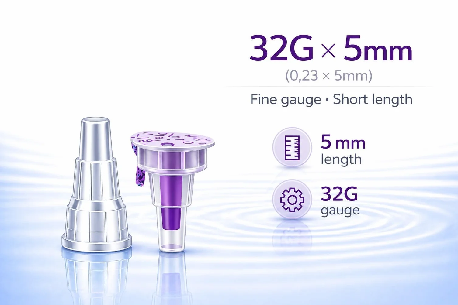 Puntas desechables estériles 32G (0,23 x 5 mm) – 100 unidades, envasadas individualmente, universalmente compatibles, para laboratorio, industria y aplicaciones cosméticas