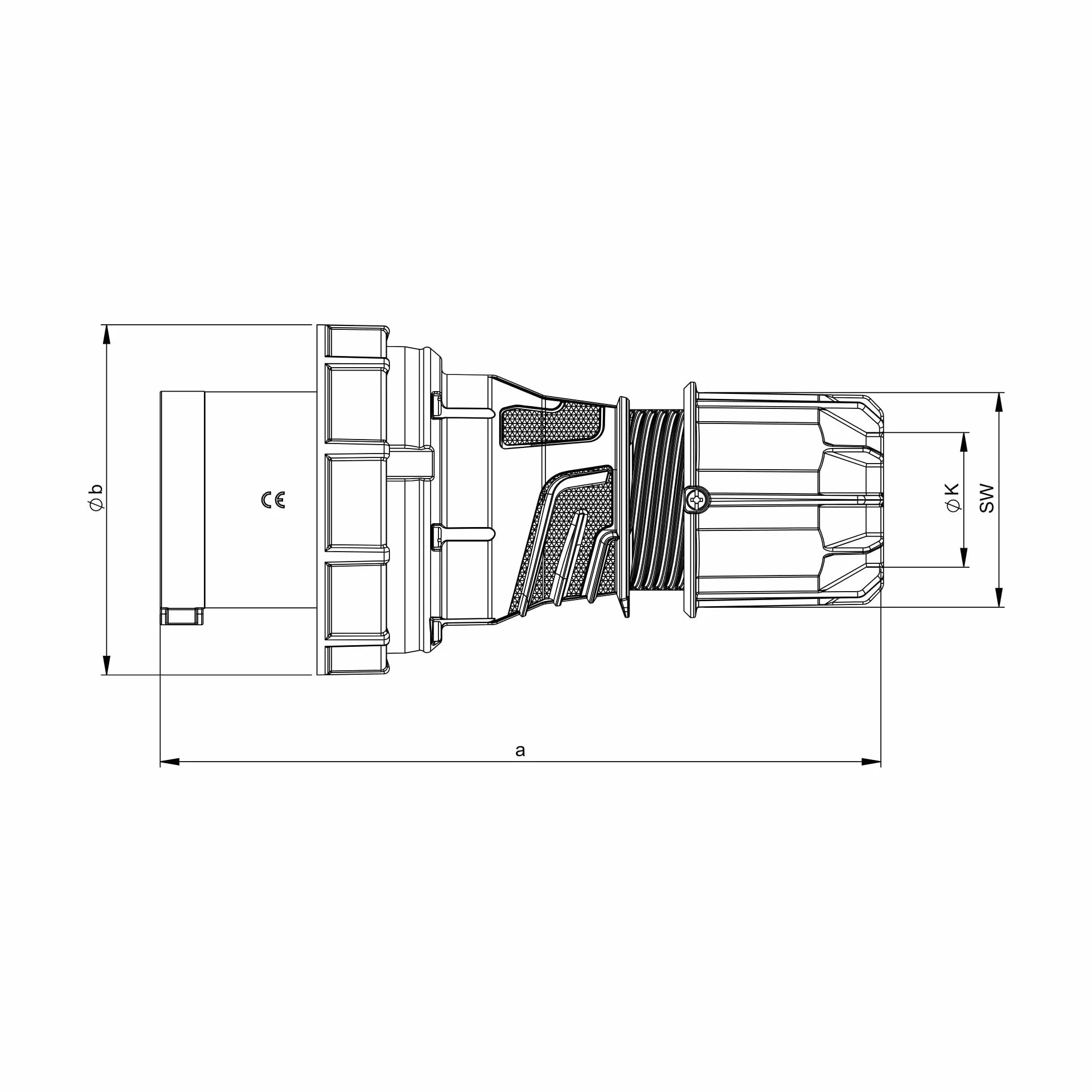 Interflex pce - Clavija estanca 125a 3 polos+neutro 400v 6 hora rojo