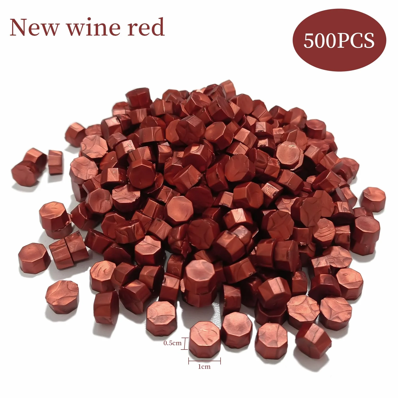 Chedin Pepitas de Cera para Sello de Lacre, 500 Piezas, Cuentas de Sellado, Rojo Burdeos