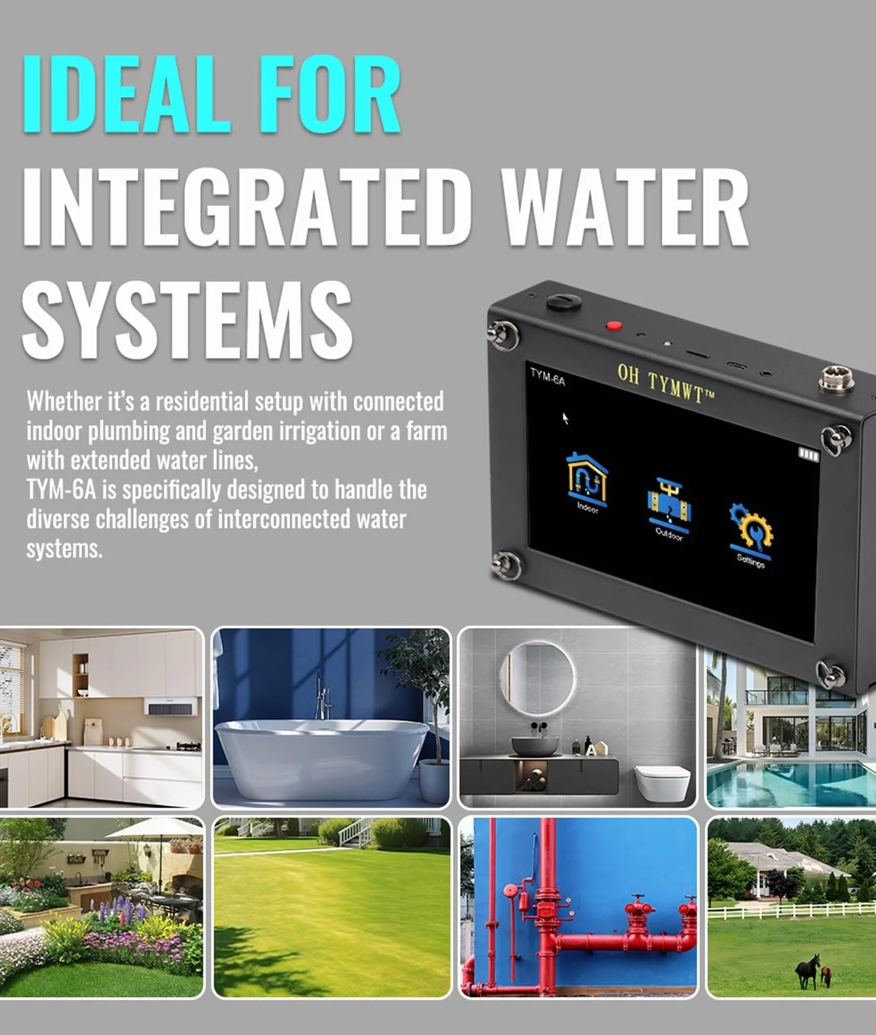 Detector Profesional de Fugas de Agua TYM-6A - Detección por IA, Doble Pantalla, Frecuencia Ajustable para Tuberías