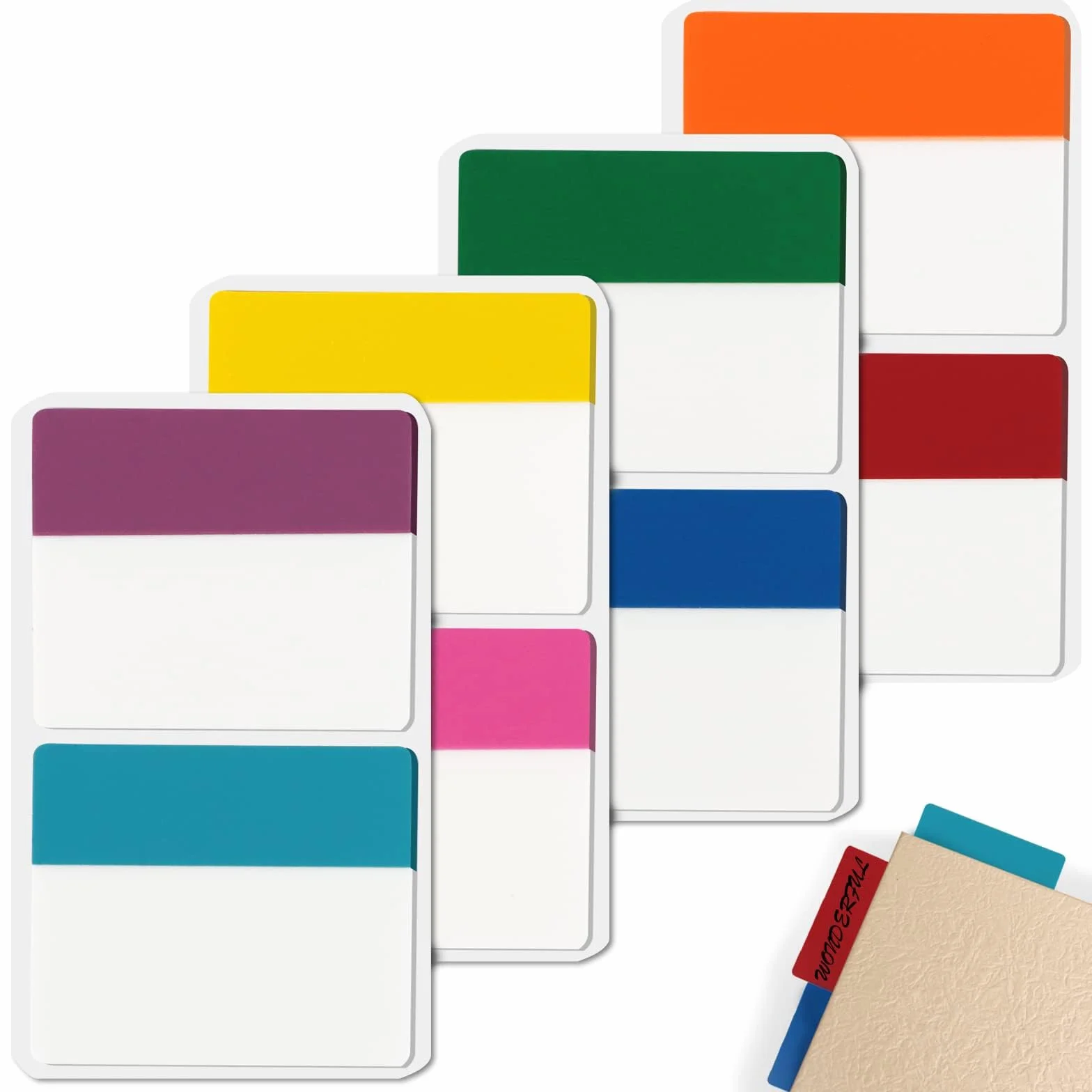 200pcs Separadores de Índices Adhesivos Marcadores de Páginas Marcadores Adhesivos 8 Colores Notas Autohesivas para Marcar Hojas Informes Libros 5pack