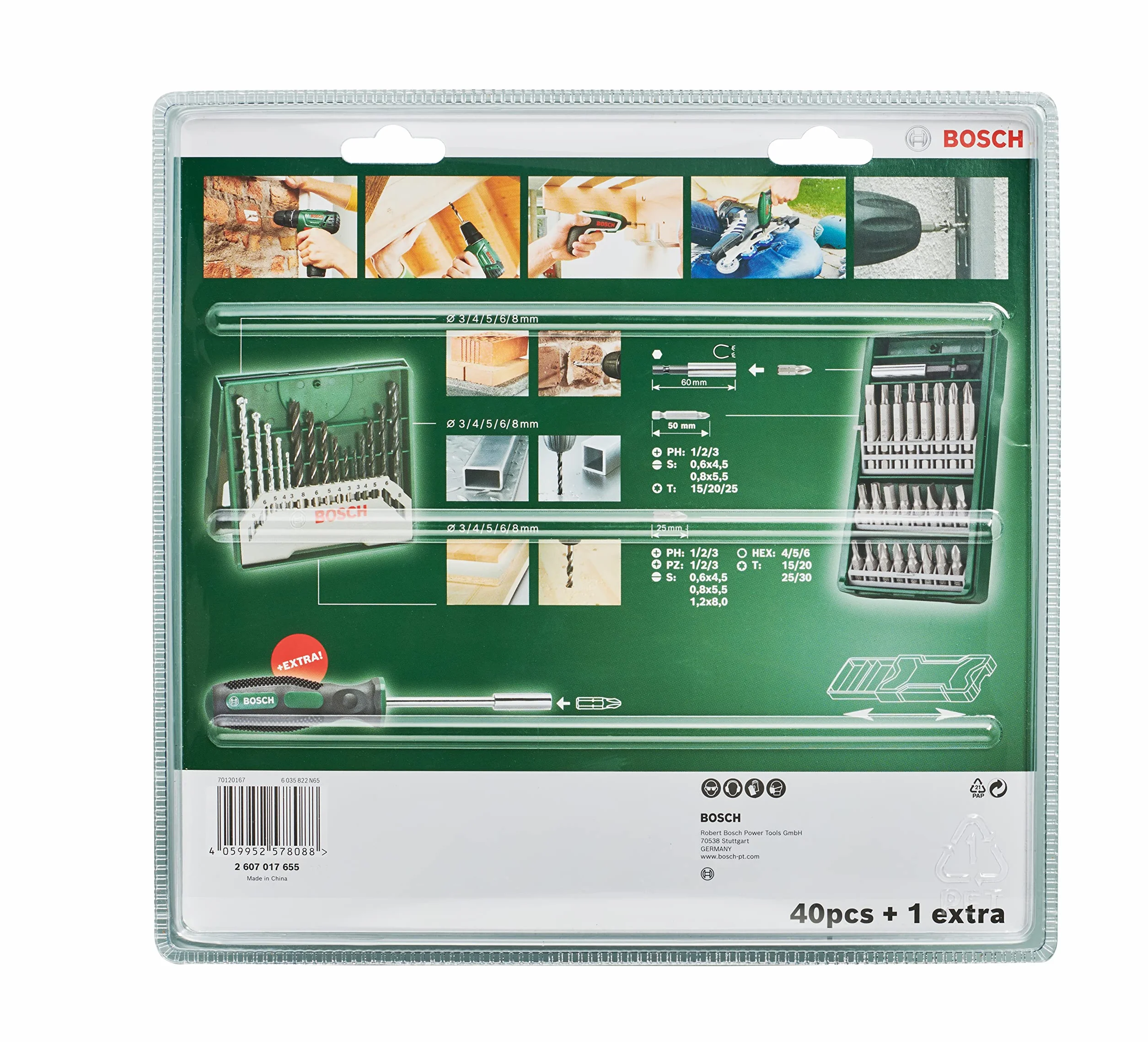 Bosch Juego de puntas de destornillador Mini X-Lin 41 piezas con destornillador