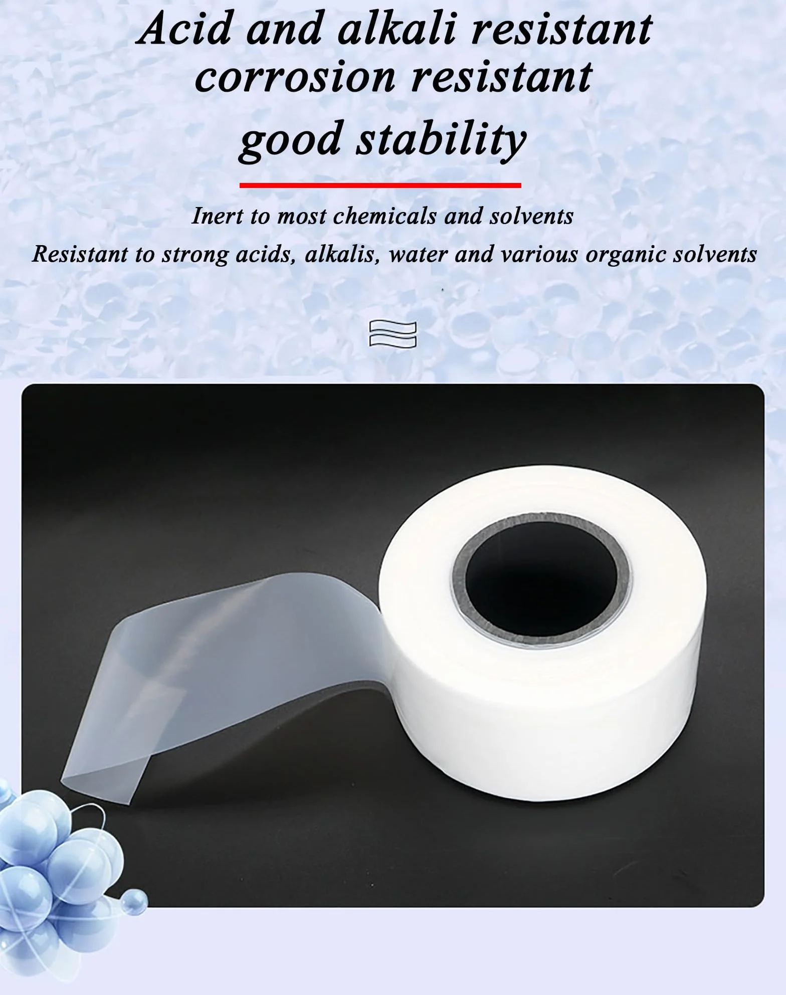 Cinta de teflón (1 kg, 0,2 mm espesor), aislante PTFE diferentes anchos, ideal for sellado industrial y aislamiento eléctrico (100 mm)(50mm)