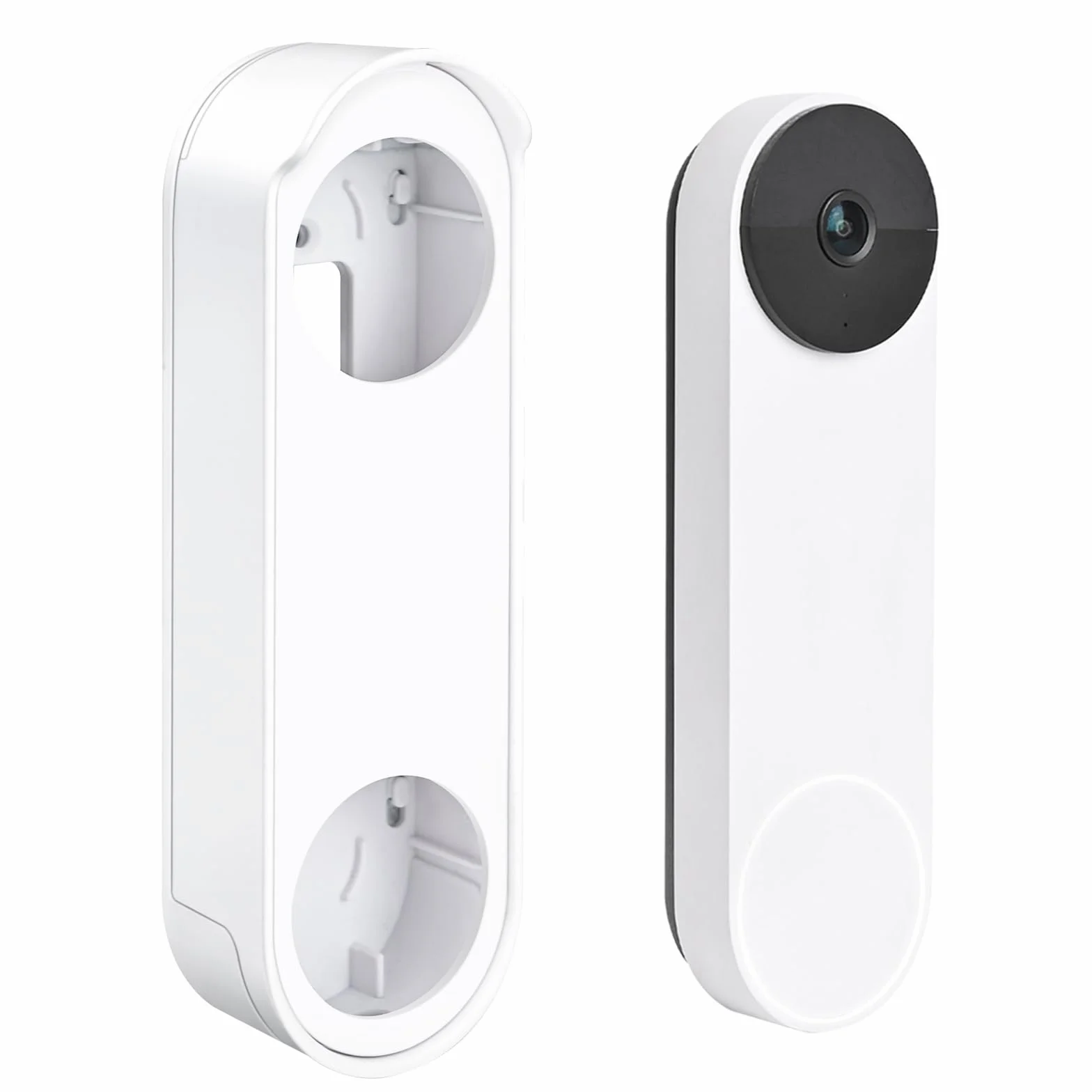 Soporte antirrobo para timbre de puerta sin taladro, compatible con Google Nest Doorbell (batería), soporte de puerta de video para apartamento, hogar, inquilinos, no necesita herramientas y protege