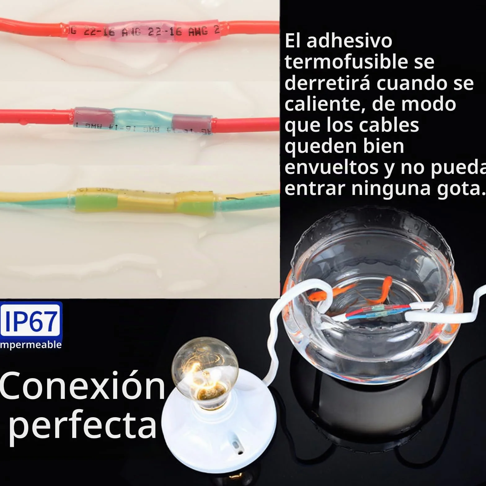 Terminales Eléctricos Termorretráctiles Impermeables 115pcs Conectores Alambre Grado Marino