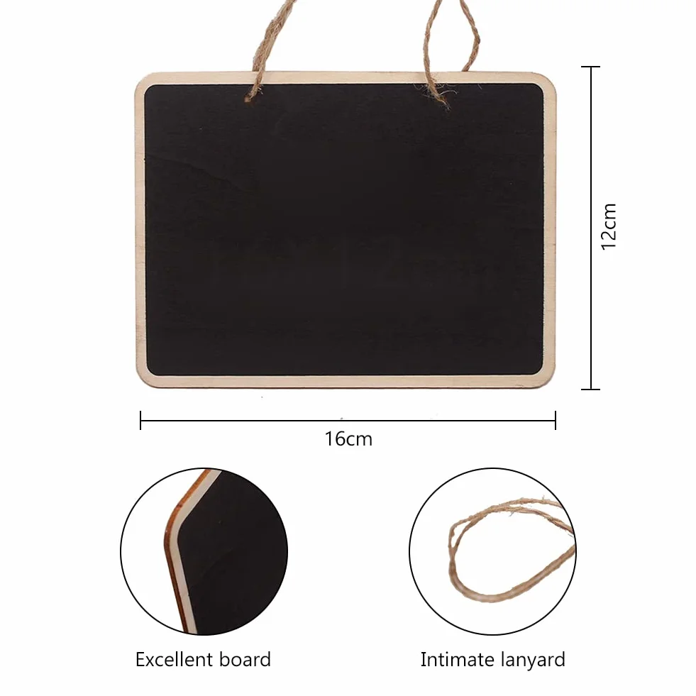 Mini pizarra de doble cara para colgar, 12 uds