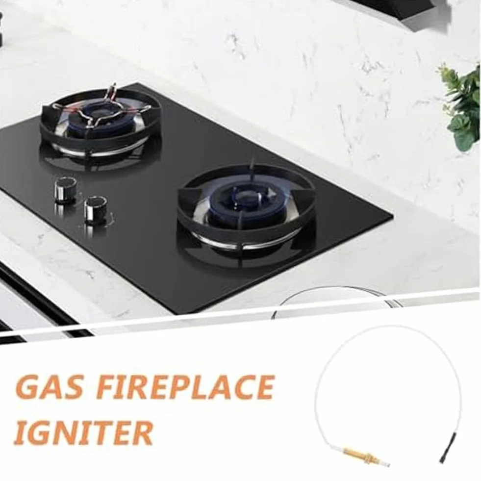 Paquete de 4 electrodos de aguja de encendido para estufa de gas, pieza de reparación de encendedor con cable para reemplazo de quemador de cocina incorporado (4)