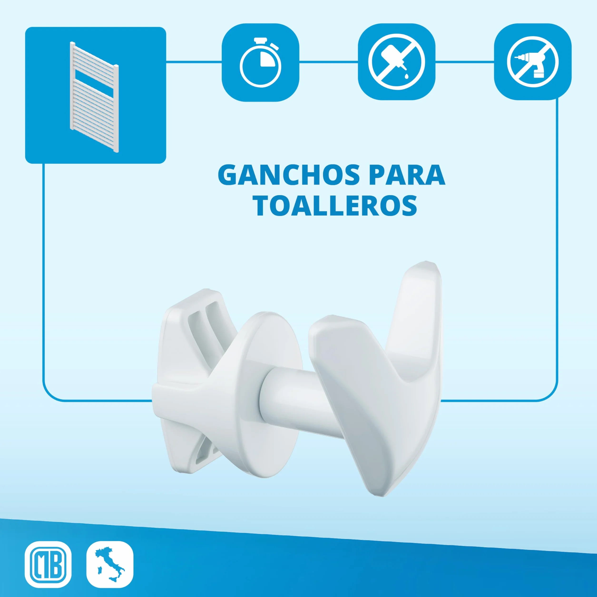 LH Pareja Par de Handy VIP toalleros sin perforación para baño, autoavituallados al radiador toallero sin perforar
