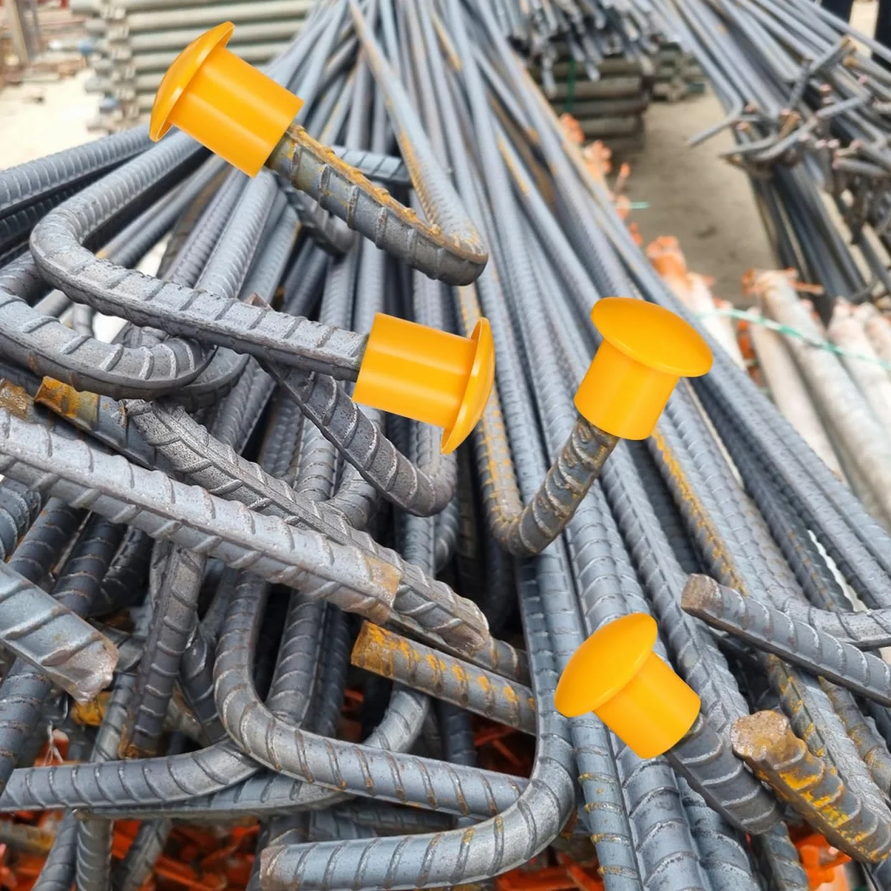 jojofuny 30 Tapas De Seguridad Para Varillas De Refuerzo Cubiertas Plásticas Tipo Hongo Alta Visibilidad 2.36X2.36X1.49 Pulgadas Protectores Para Construcción Y Obras