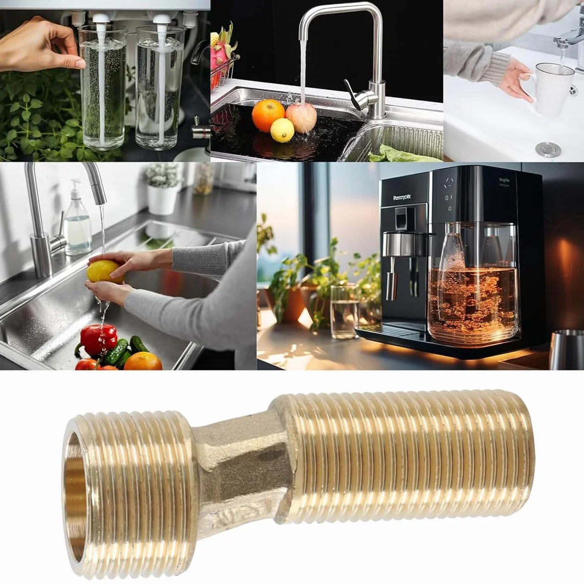 Adaptador de bañera latón G1/2 a G3/4 brazo oscilante excéntrico 7 cm paquete de 2