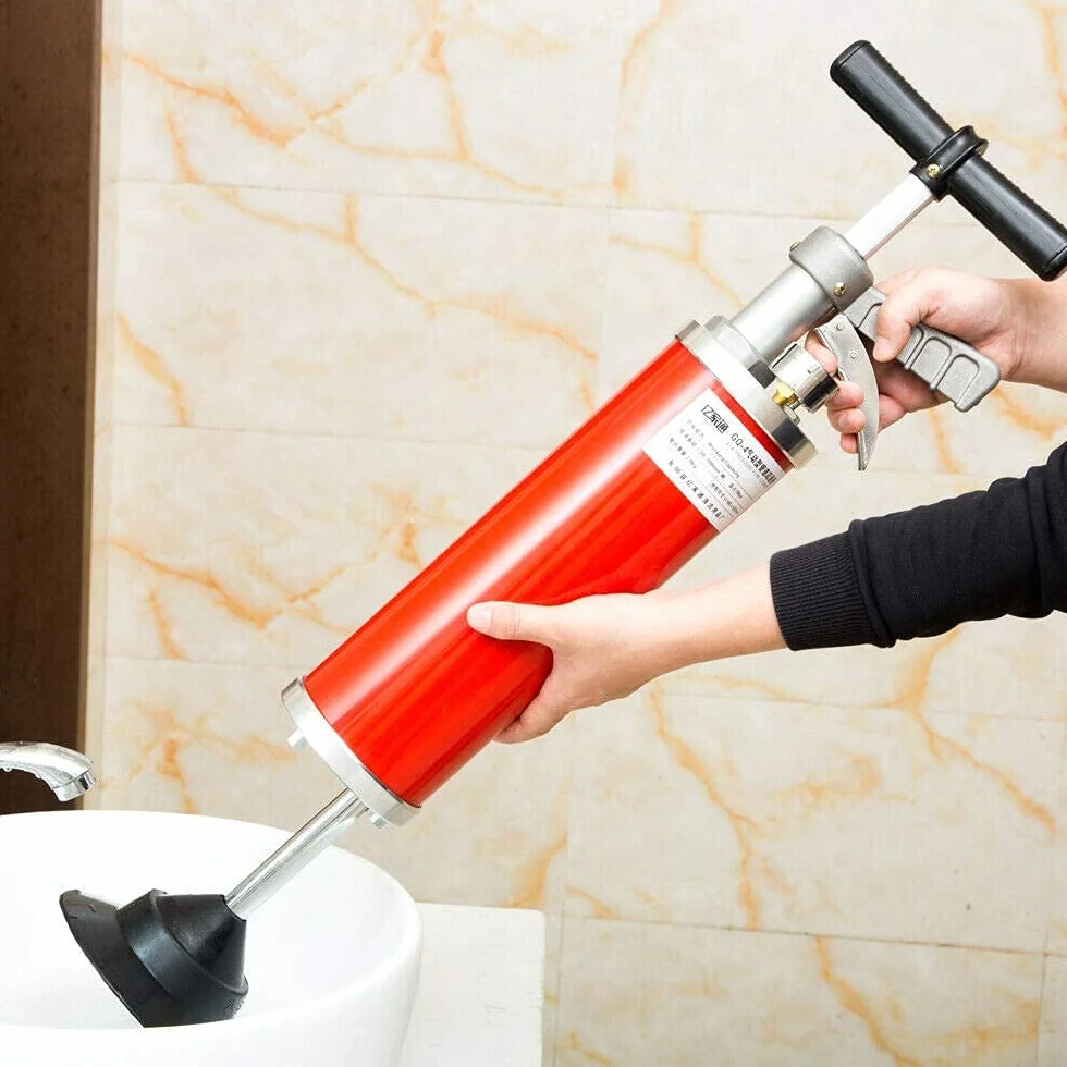 Desatascador de desagüe bomba de aire multifuncional bomba de limpieza pistón de desagüe, bomba de limpieza para diámetro de tubo 30 - 130 mm