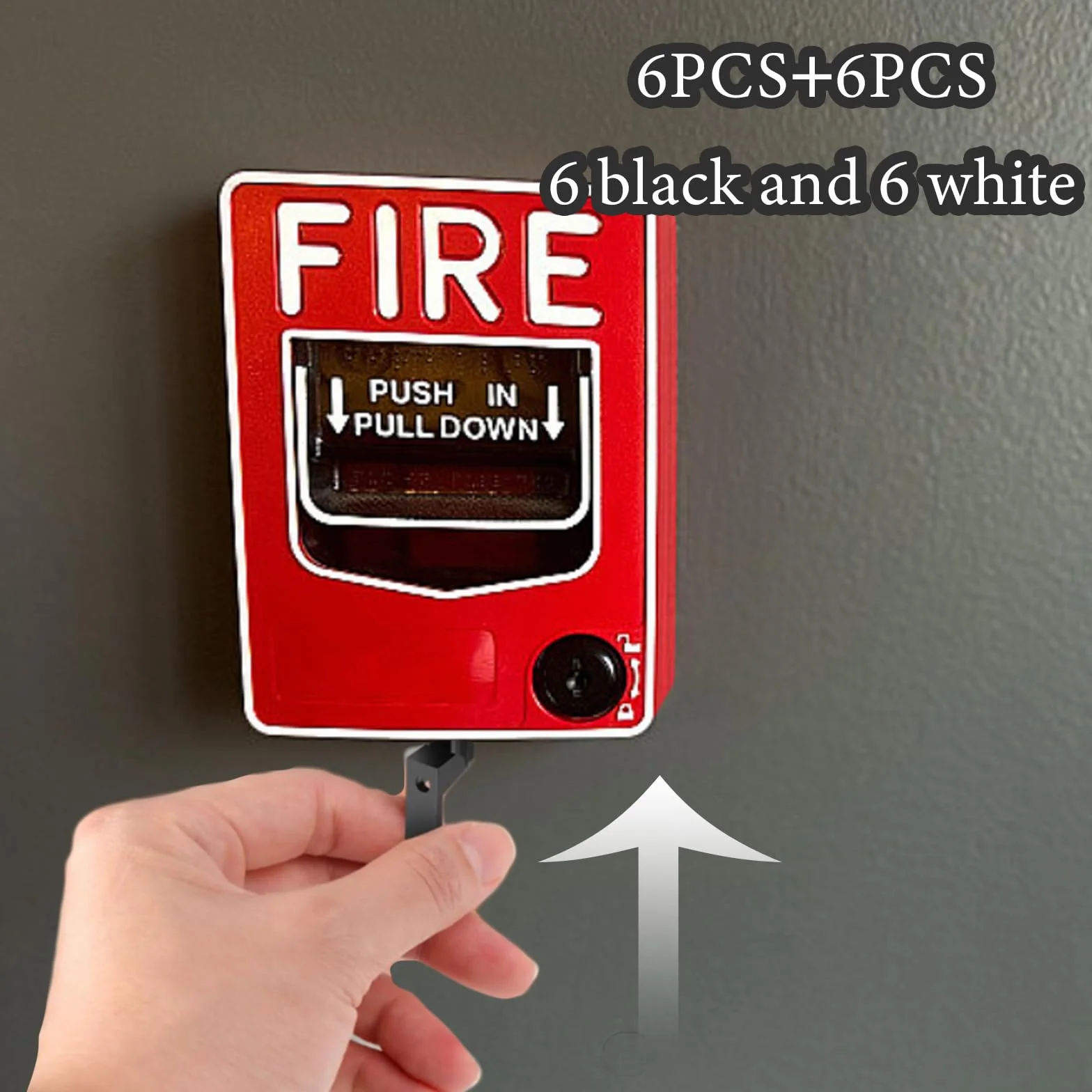 12 Piezas Llamada Punto Prueba Clave, Universal Puntos de Alarma de Emergencia, Fácil de Usar para Todas Las Versiones de Puntos de Llamada, Material Ignífugo (Negro & Blanco)