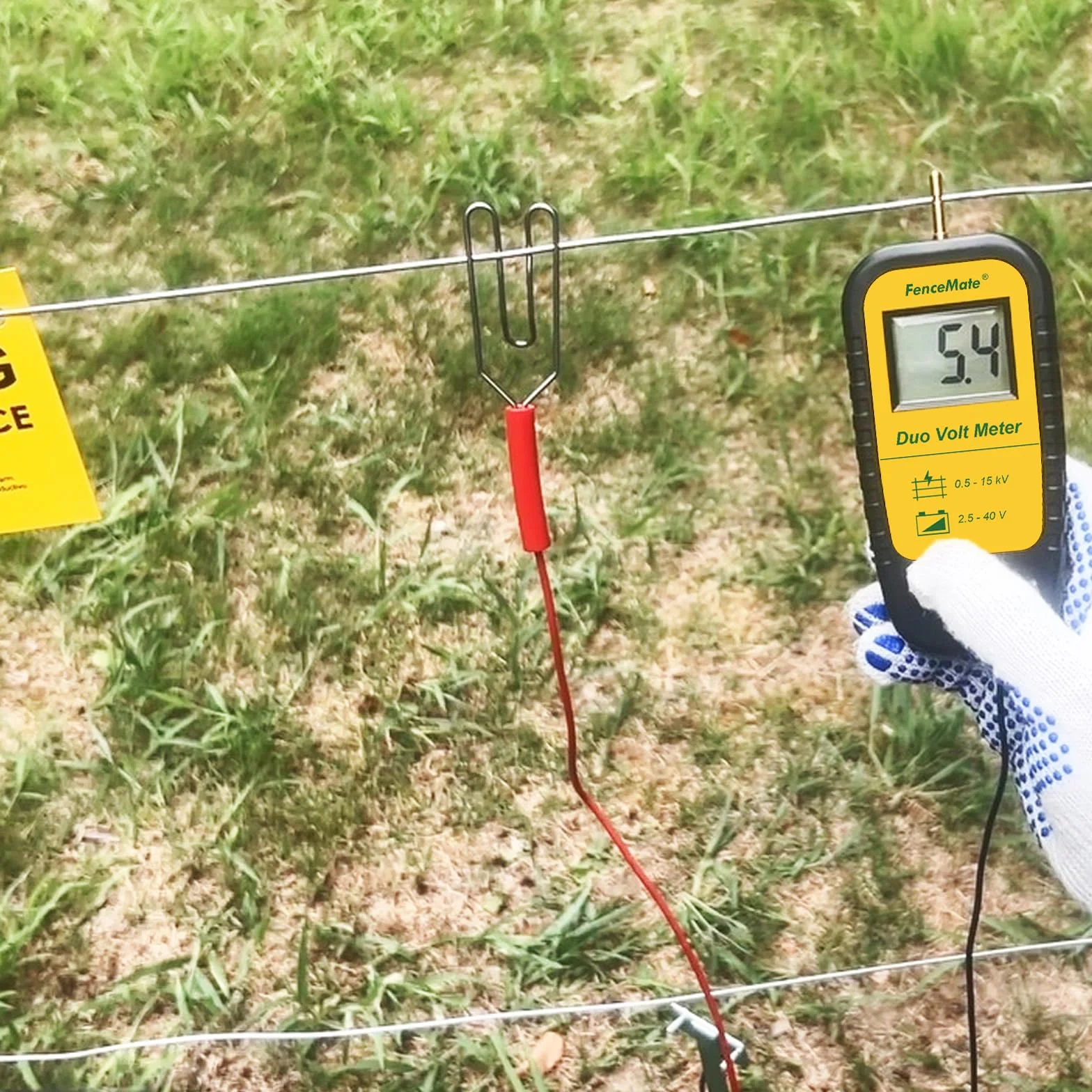 FenceMate Comprobador digital de vallas y batería/batería para comprobar la tensión de la valla eléctrica de 0,5 – 15 kV y voltaje de la batería 2,5-40 V, dispositivo de prueba de valla eléctrica para