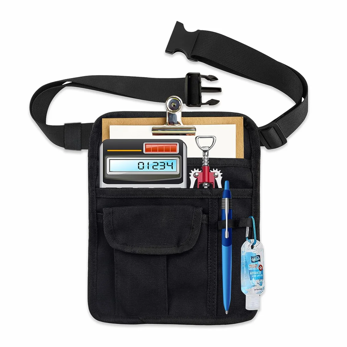 WANGCL Bolsa para Dinero en la Cintura para Servidor de Restaurante, Delantal para Bar, Bolsa con Hebilla de cinturón Ajustable, Soporte para cheques para Camarera y Camarero