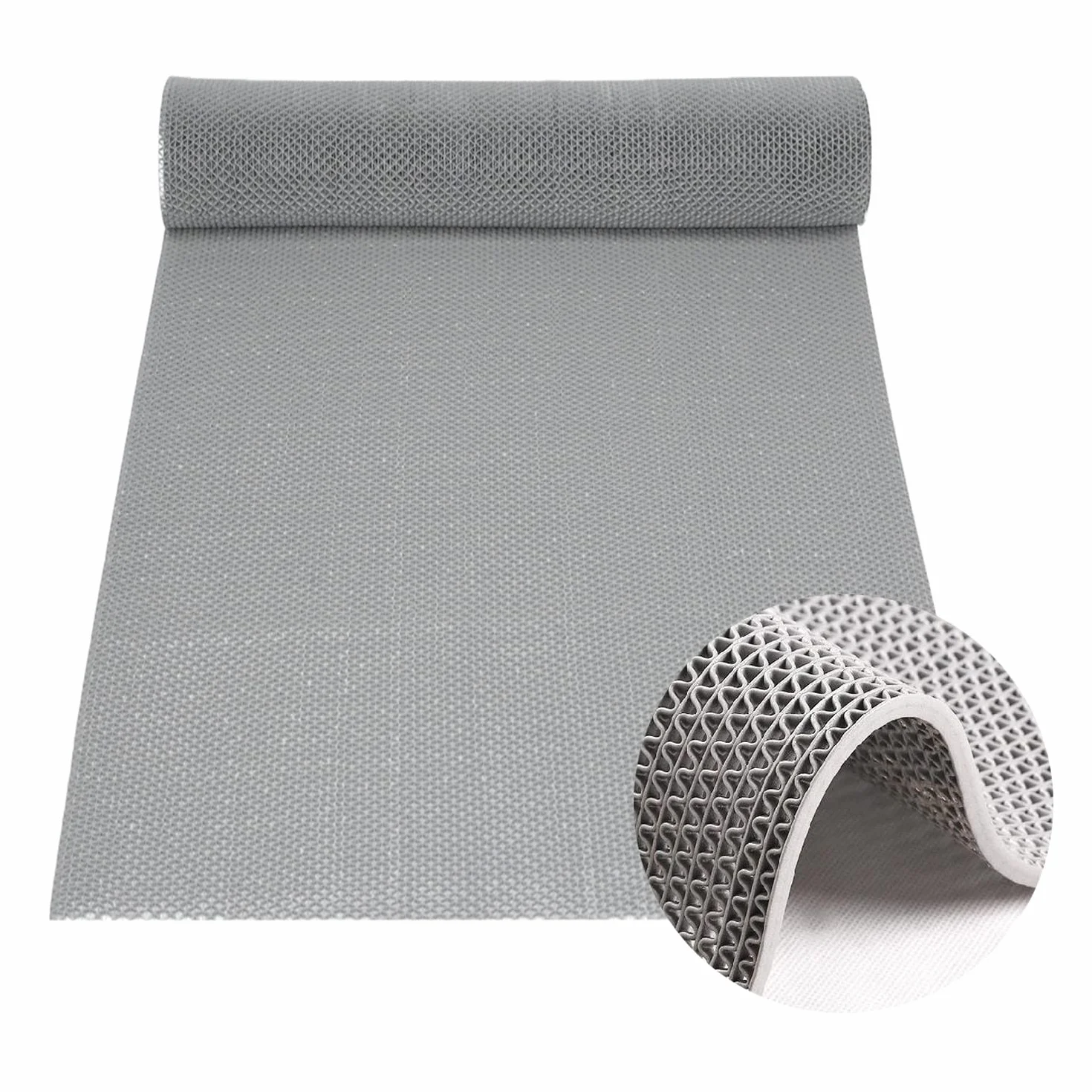 Alfombra antideslizante para exteriores, 3 x 0,9 m, drenaje antideslizante, para suelos de jardín, exteriores, alfombra de goma resistente para baño, piscina, hoteles, cocina (gris)
