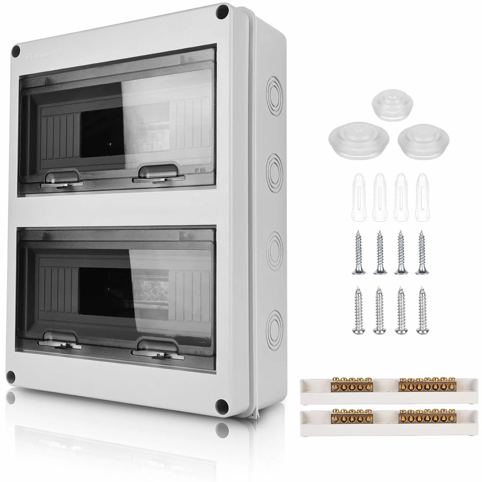 Caja Cuadro Electrico Superficie: Caja Estanca Exterior Electrica, 24 Módulos Caja Distribucion Electrica IP65 a Prueba, para Jardín o Exteriores