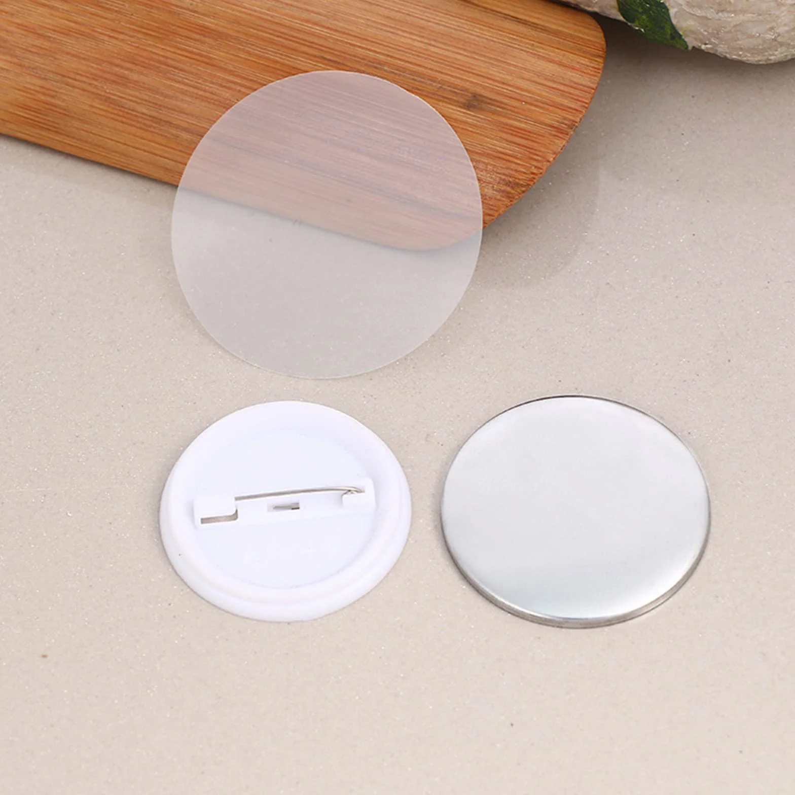 Película Transparente, Película de Insignia de 100 Piezas para Botón de Insignia Redonda, Película Protectora de Insignia Transparente para Fabricante de Botones de Bricolaje Sellos(58mm/2.3in)