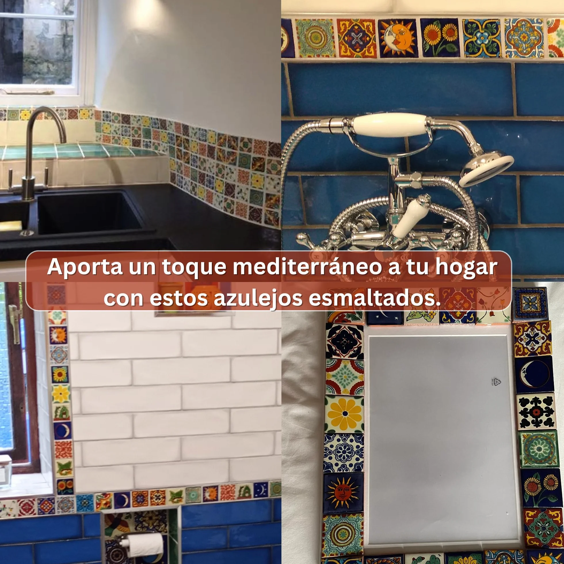 Tumia LAC Azulejos Mexicanos Artesanales de Talavera de 5cm