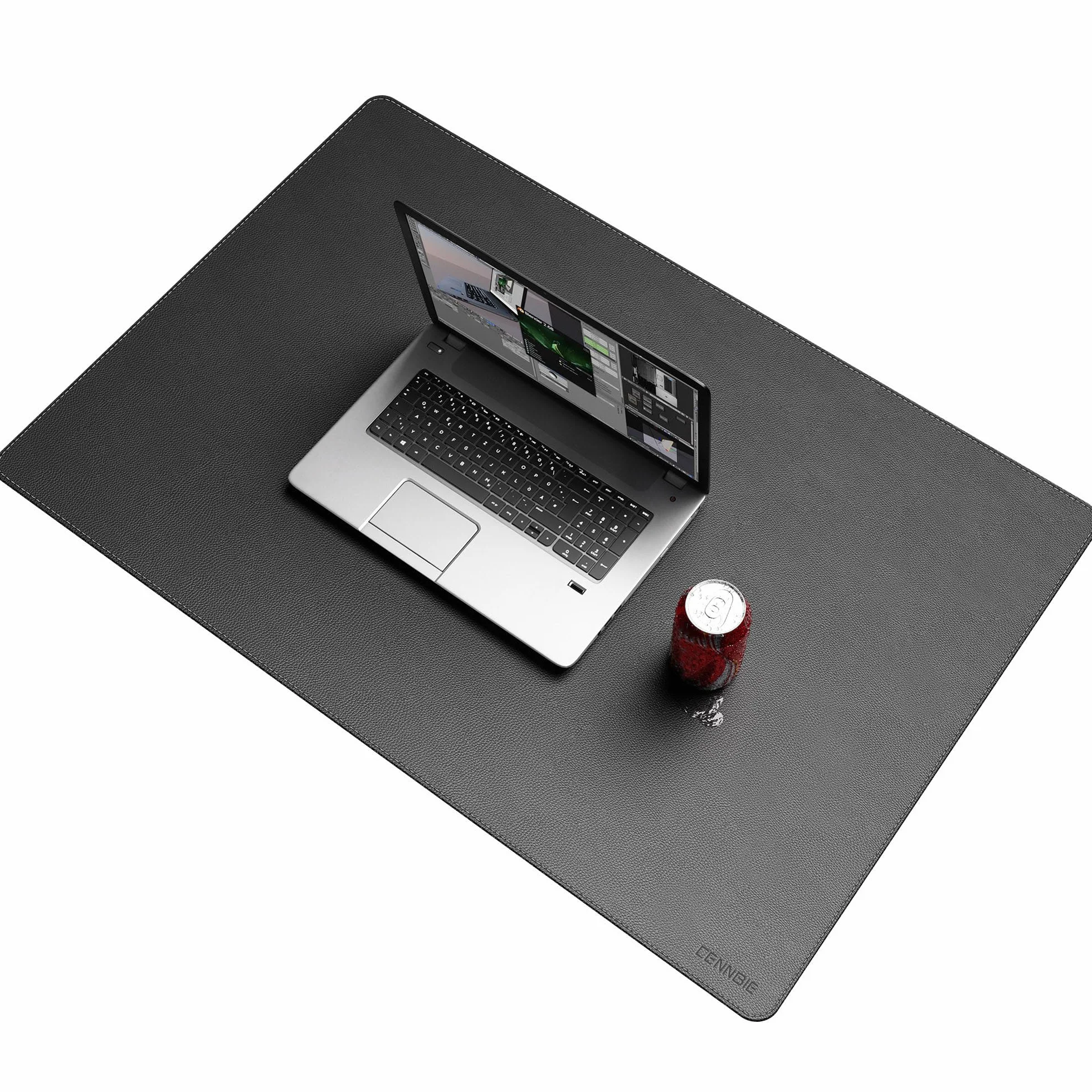 CENNBIE Alfombrilla de Escritorio de Piel 90x60cm XXL, Protector de Mesa Impermeable y Antideslizante, Alfombrilla de Ratón Grande para Oficina y Hogar (Negro)