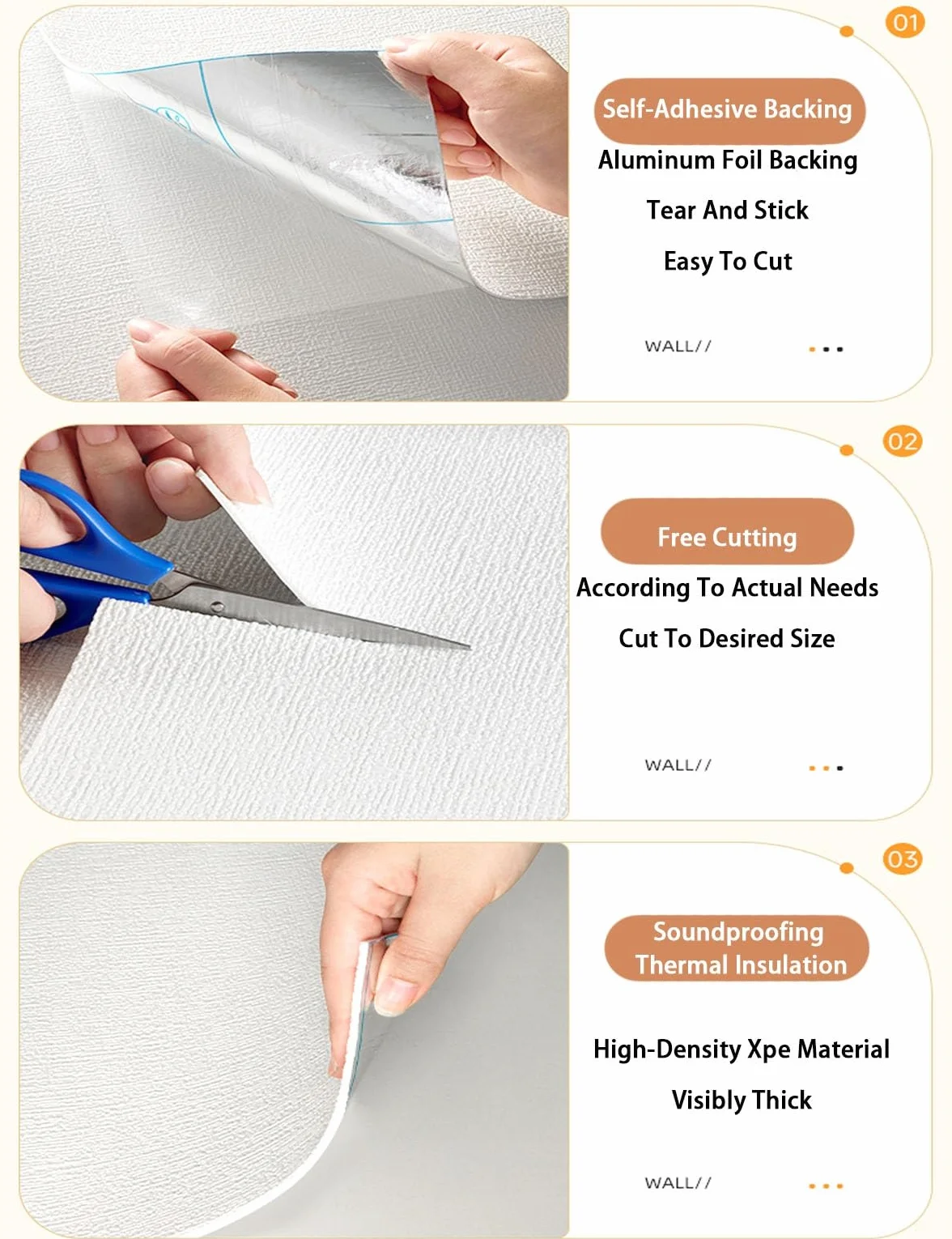 Paneles de techo autoadhesivos, papel tapiz impermeable con textura de lino 3D para sala de estar, cocina, dormitorio, térmicos, a prueba de humedad, 6 mm, XPE