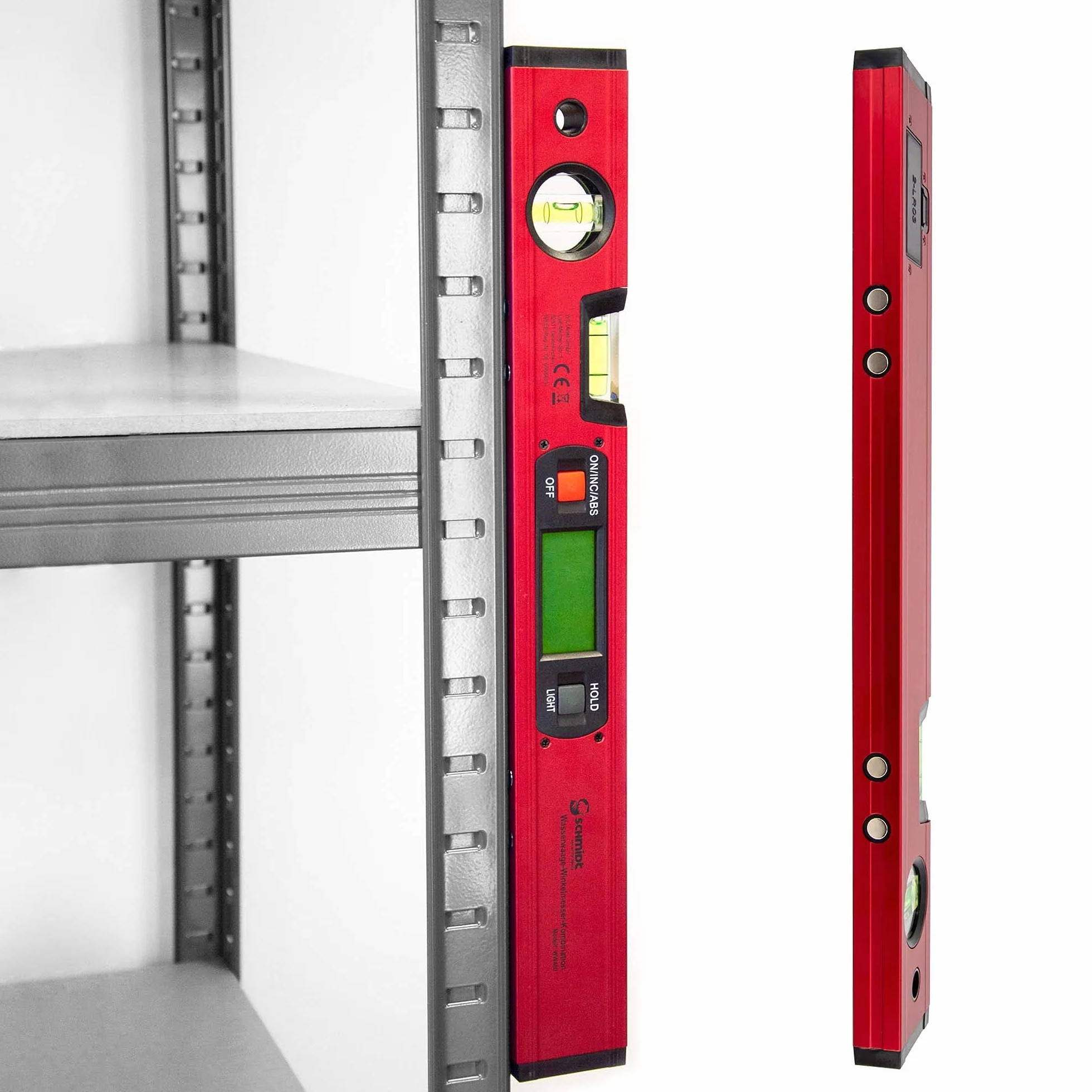 SCHMIDT security Tools Medidor de ángulos electrónico, inclinómetro, pantalla digital LCD, combinación, graduómetro, balanza vertical y horizontal, báscula de ángulo y balanza magnética