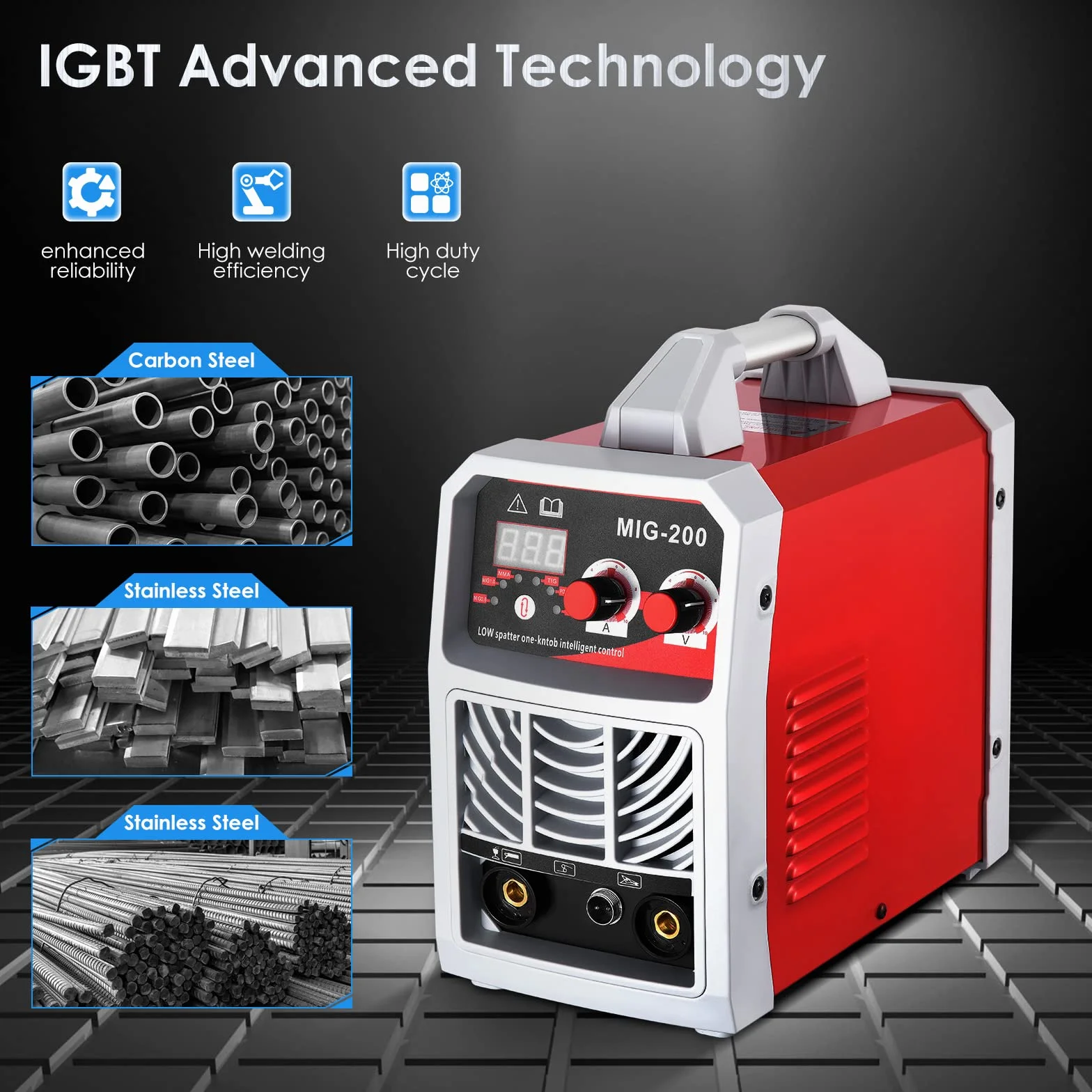 Aomdom Máquina de soldadura MIG/ARC/Lift TIG 3 en 1, soldadora inversora IGBT de 300 A con pantalla LCD, soldadora portátil de 220 V para uso profesional y doméstico