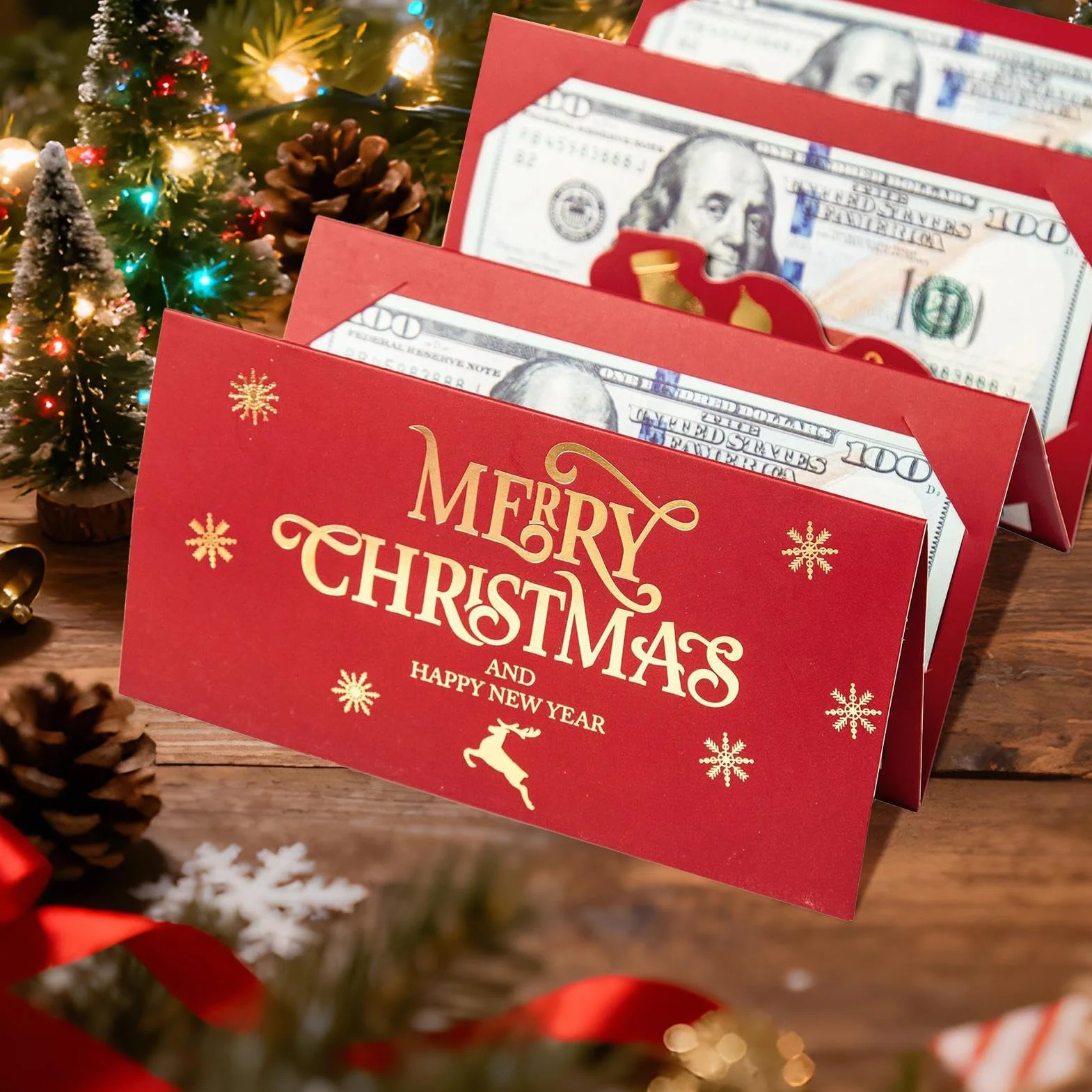 Sobres De Dinero Navideños Tarjetas Regalo Efectivo Decoración Navideña