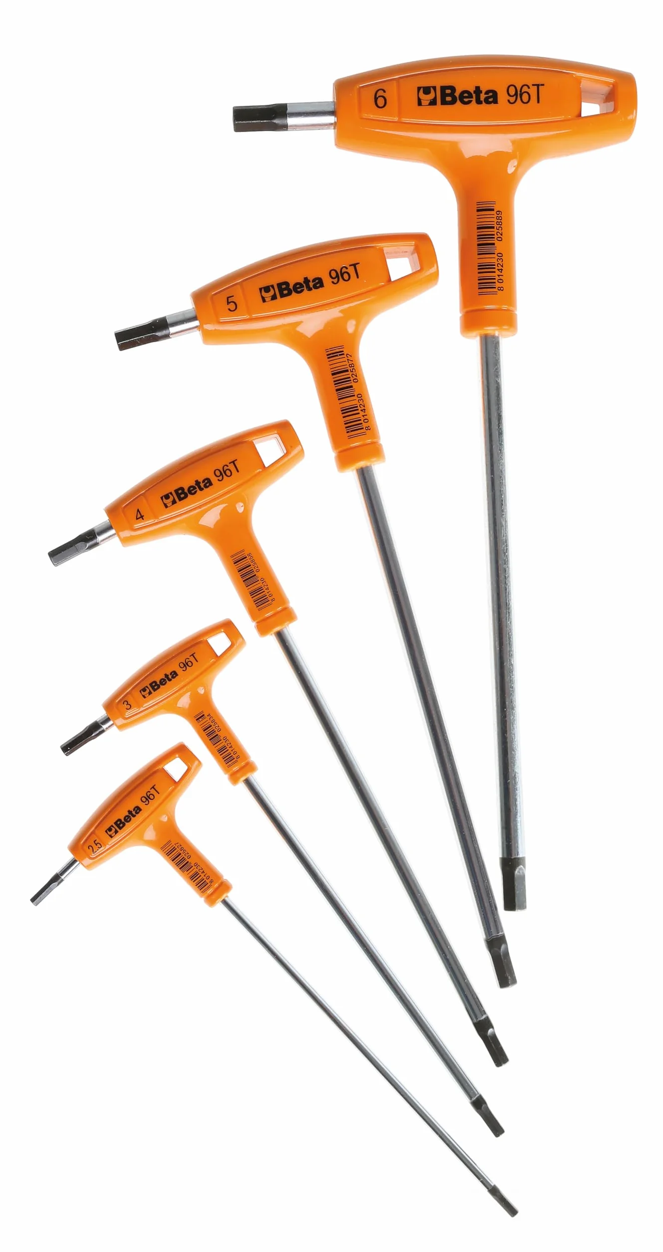 Beta 96T/S5P - Juego de 5 llaves macho hexagonales acodadas con mango