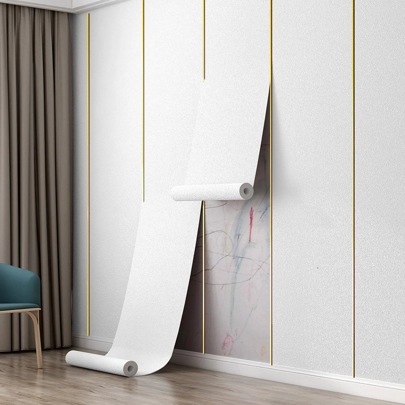Papel Tapiz Térmico Aislante,Rollo de Papel Tapiz Autoadhesivo de Espuma 3D de Lino,Placas Antihumedad Aislamiento Acustico,Parede Oculta,para Parede de Yeso Descascarillado