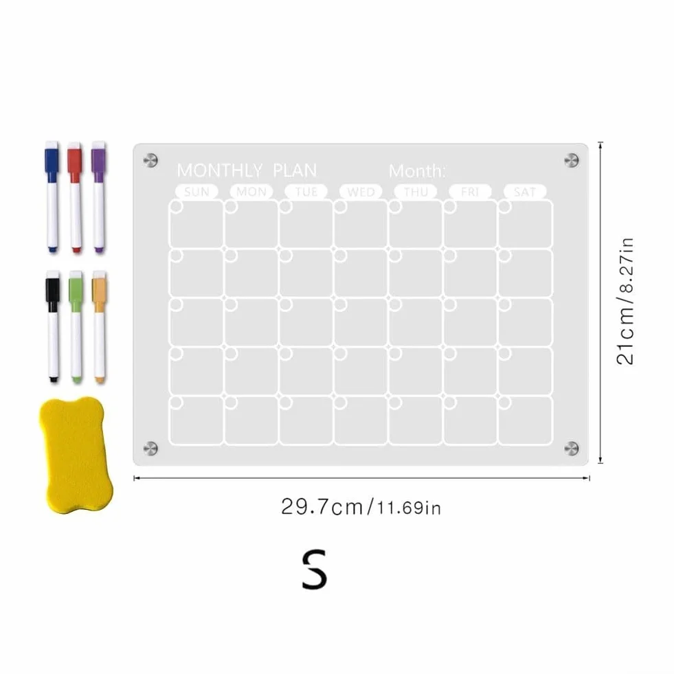 Tablero planificador acrílico con imanes fuertes para organización cocina oficina