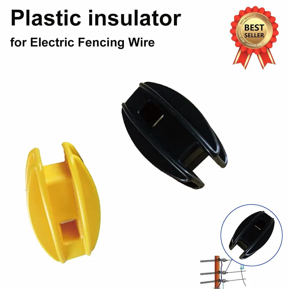 Aislador de cerca electrónica, aislador de cerca de la esquina de 20 pcs, aislador de cerca eléctrico resistente a la intemperie, protección contra los rayos de la valla eléctrica (negro)