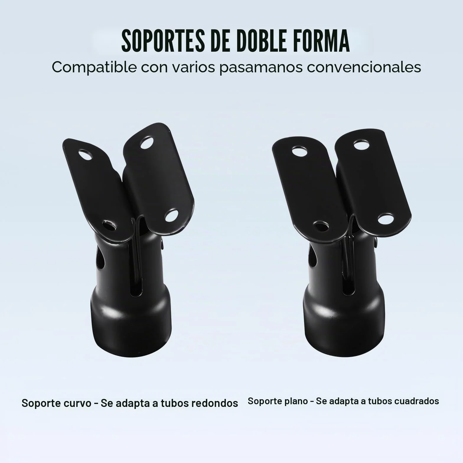 VEVOR Abrazadera de Vidrio, Soporte de Barandilla de Vidrio de 910 x 105 x 105 mm para Vidrio Templado de 10-12 mm de Espesor, Acero Inoxidable 304, para Balcón, Jardín, Cubierta, Escalera, Negro