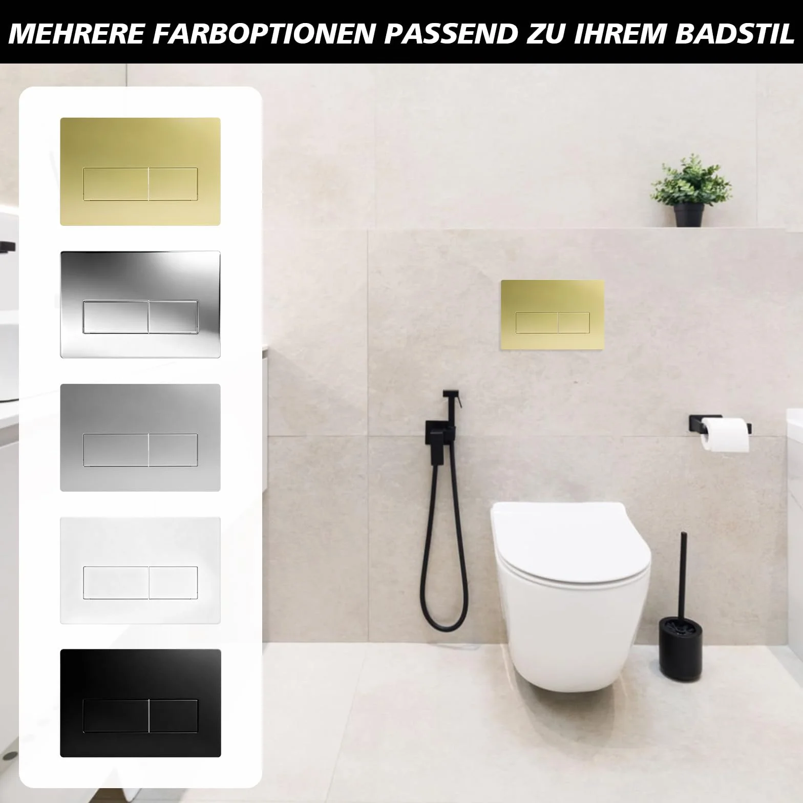 Placa de descarga WC de doble descarga, placa de accionamiento compatible con GEBERIT SIGMA01 UP300/320, placa de repuesto 115.770.11.5, oro