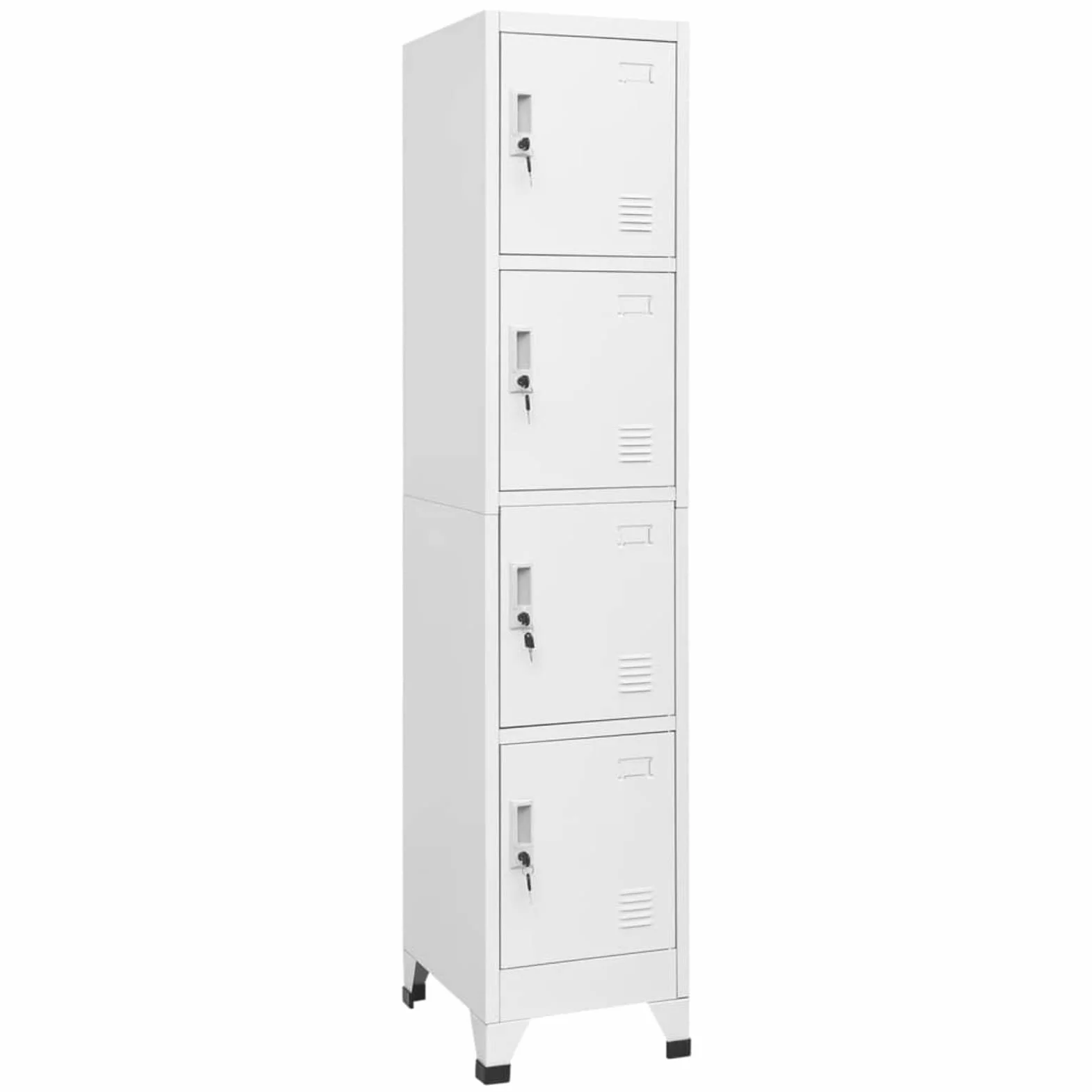 SECOLI Taquilla con cerradura 4 compartimentos 38x45x180 cm acero