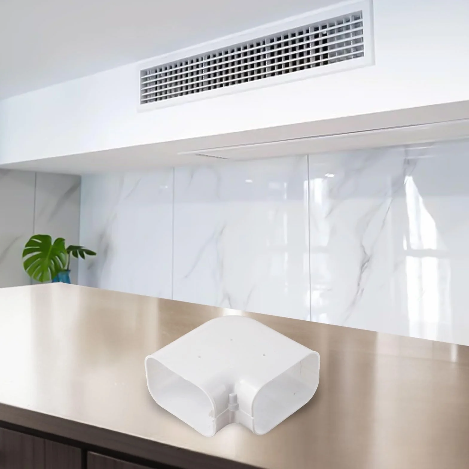 Carcasa decorativa PVC blanco para aire acondicionado central 100x65 mm 3 unidades