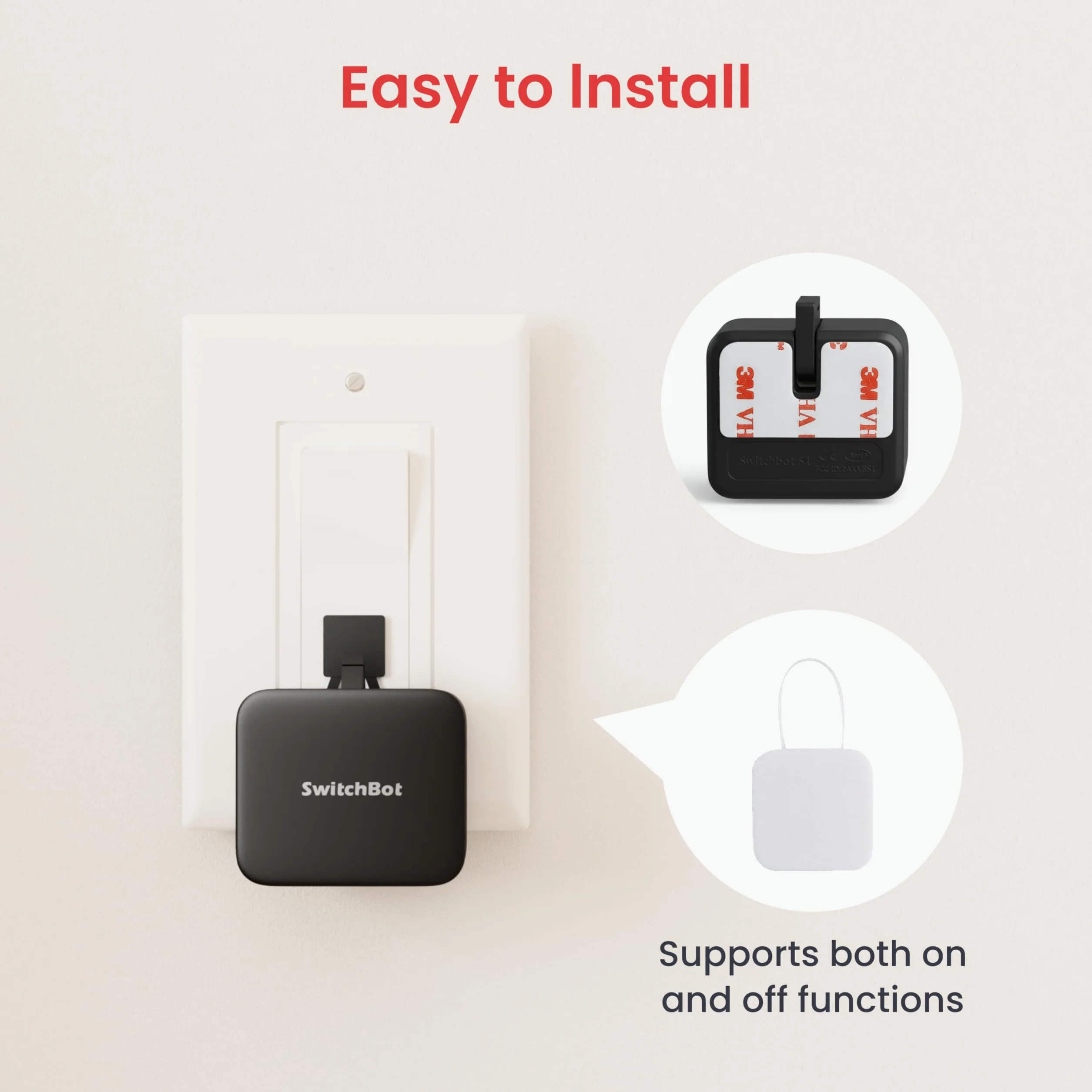 SwitchBot Smart Switch Button Pusher - Bluetooth App o Control de Temporizador, Fácil de Usar con 3 Modos, Necesita SwitchBot Hub para ser Compatible con Alexa, Google Assistant, Siri, IFTTT (Negro)