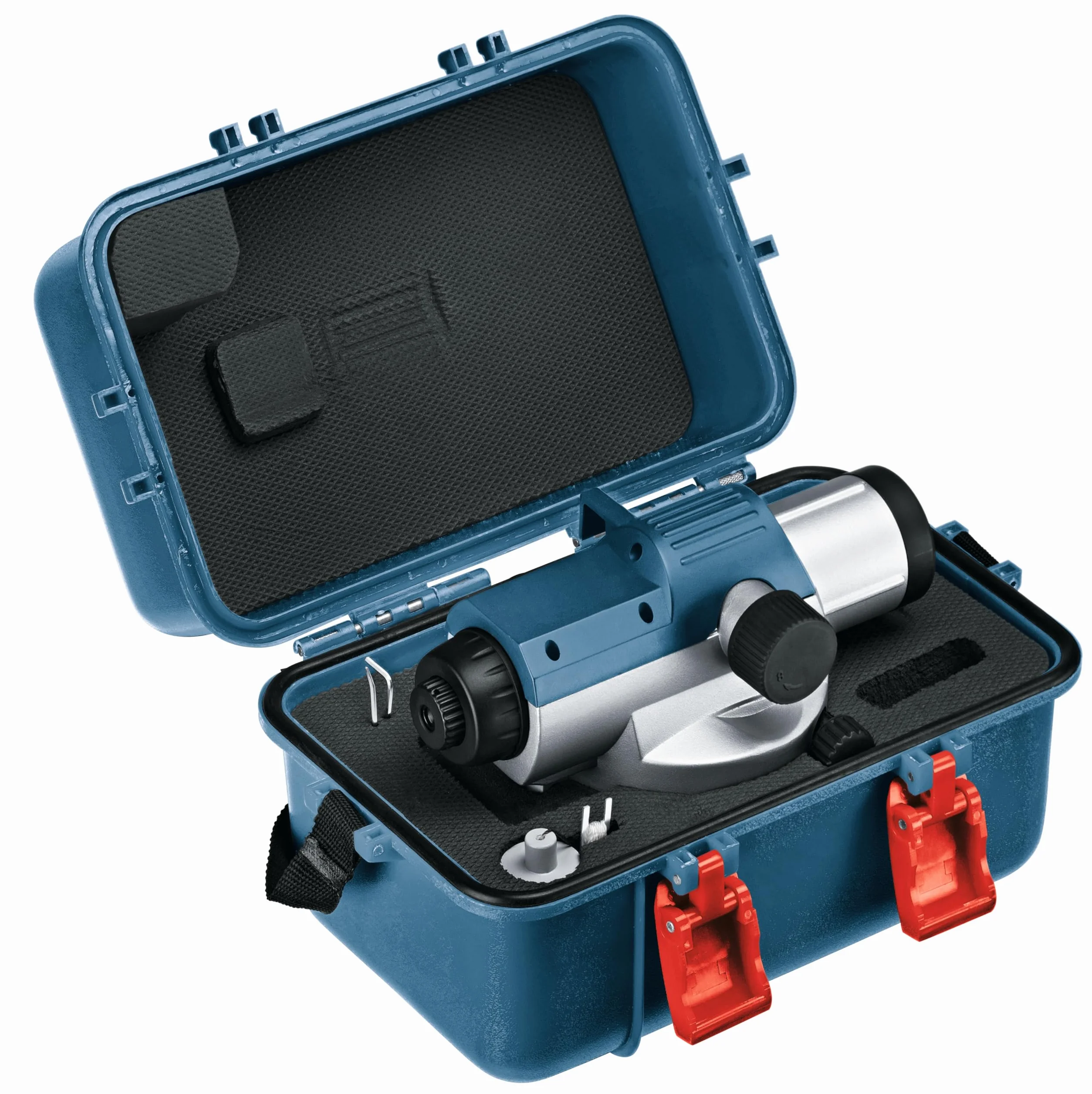 Bosch Professional Nivel Óptico GOL 32 G (aumento 32x, unit of measure: 400 Gon, unidad de medida: 400 Gon, alcance: hasta 120 m, regla graduada GR 500, trípode BT 160, en maletín de transporte)