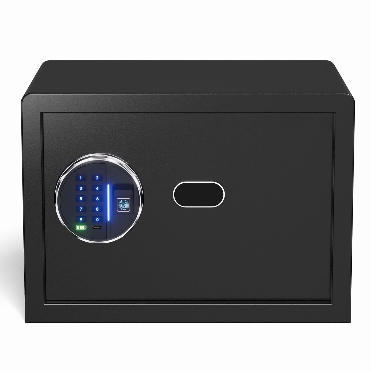 Grimtron Caja Fuerte Biométrica Inteligente 14 Litros con Lector de Huellas Dactilares y Teclado Retroiluminado