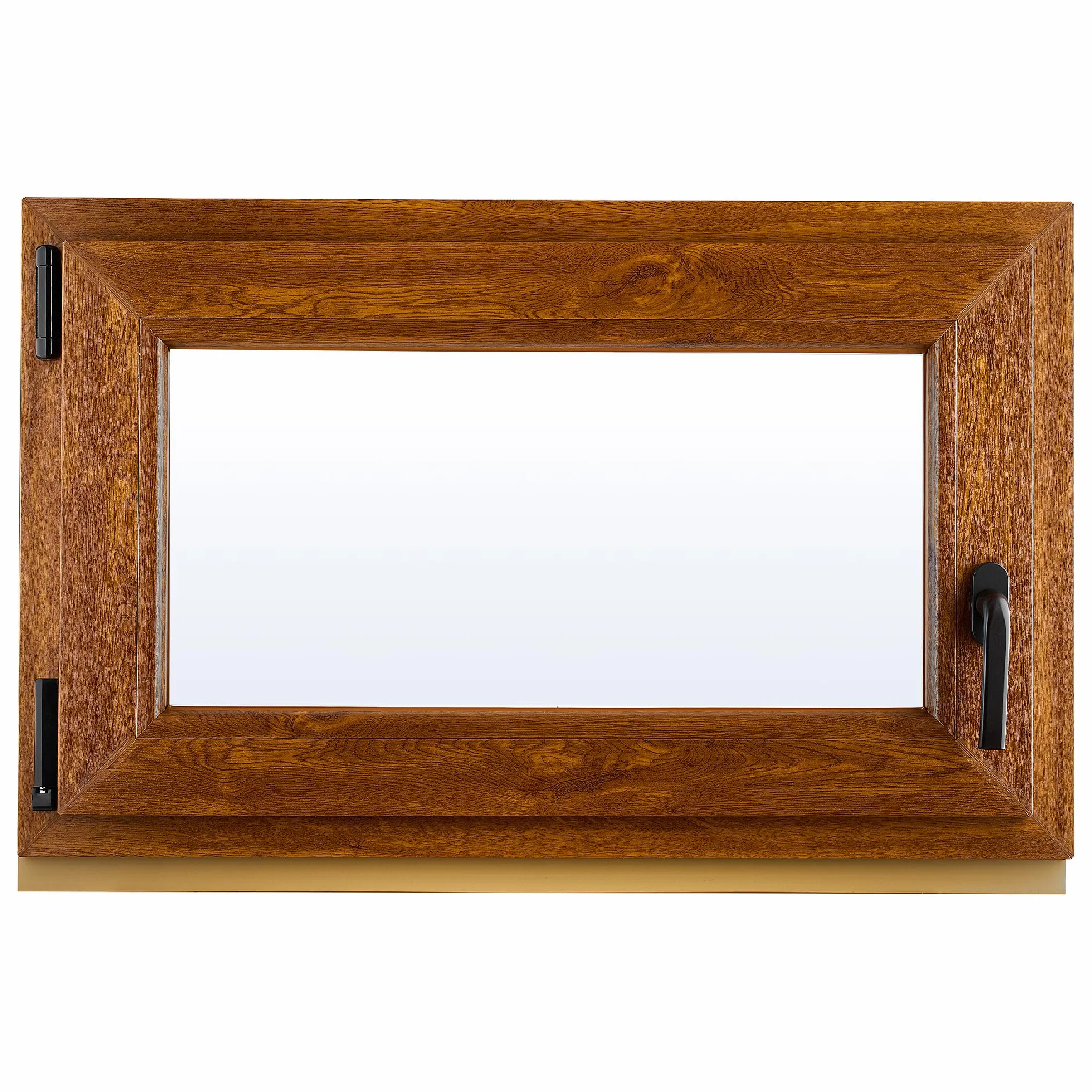 Ventana de PVC - Ventana de Plástico - Resistente a las Influencias Ambientales - Protección Contra Robo - Aislamiento Contra Ruido, Viento - Roble Dorado - 800x500cm - 4-16ar-4i