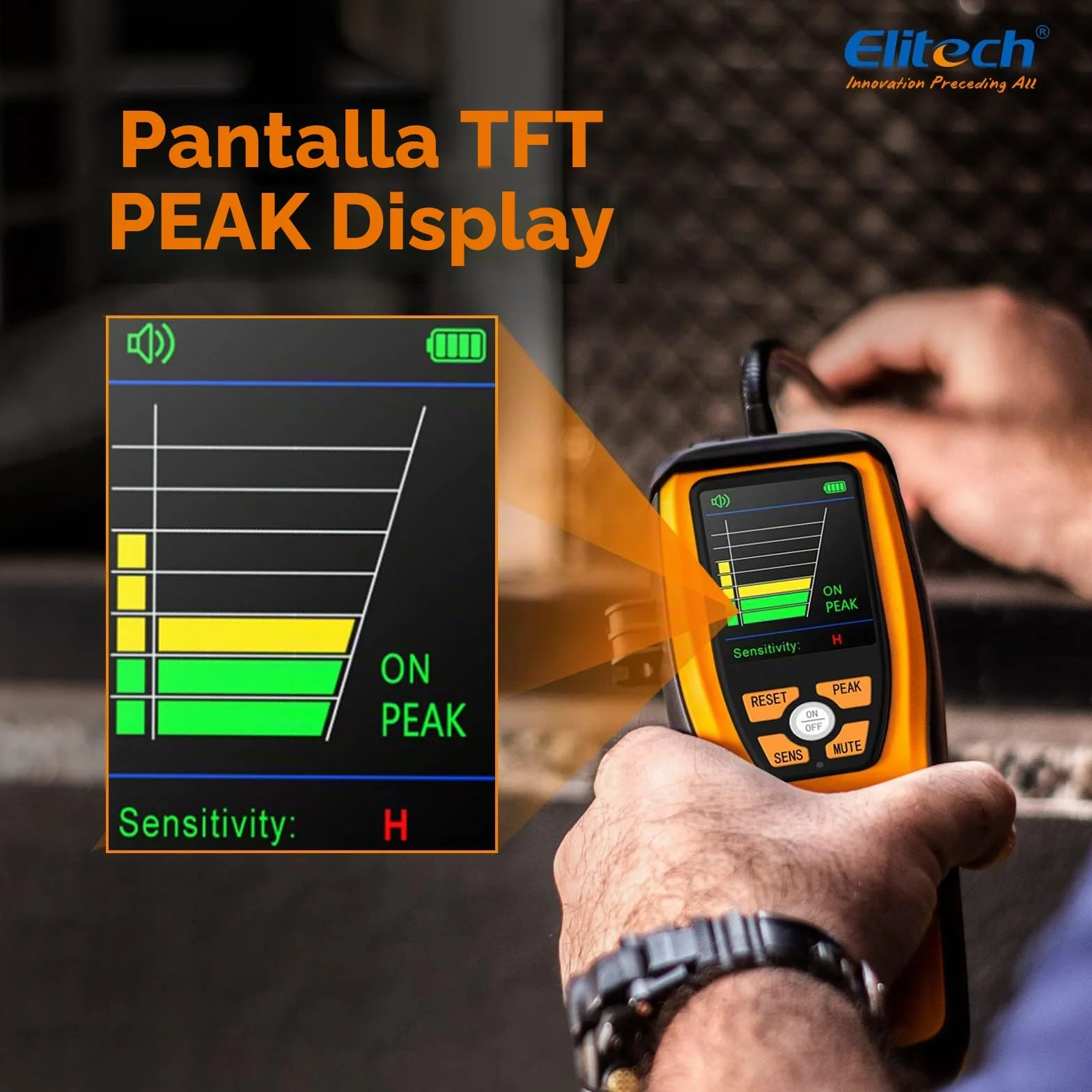 Elitech ILD-200 Pro Detector de Fugas Infrarrojo, Detector Profesional de Gas Refrigerante para R134a/R1234yf/R454B/R600a, para Aire Acondicionado, Neveras y Sistemas HVAC