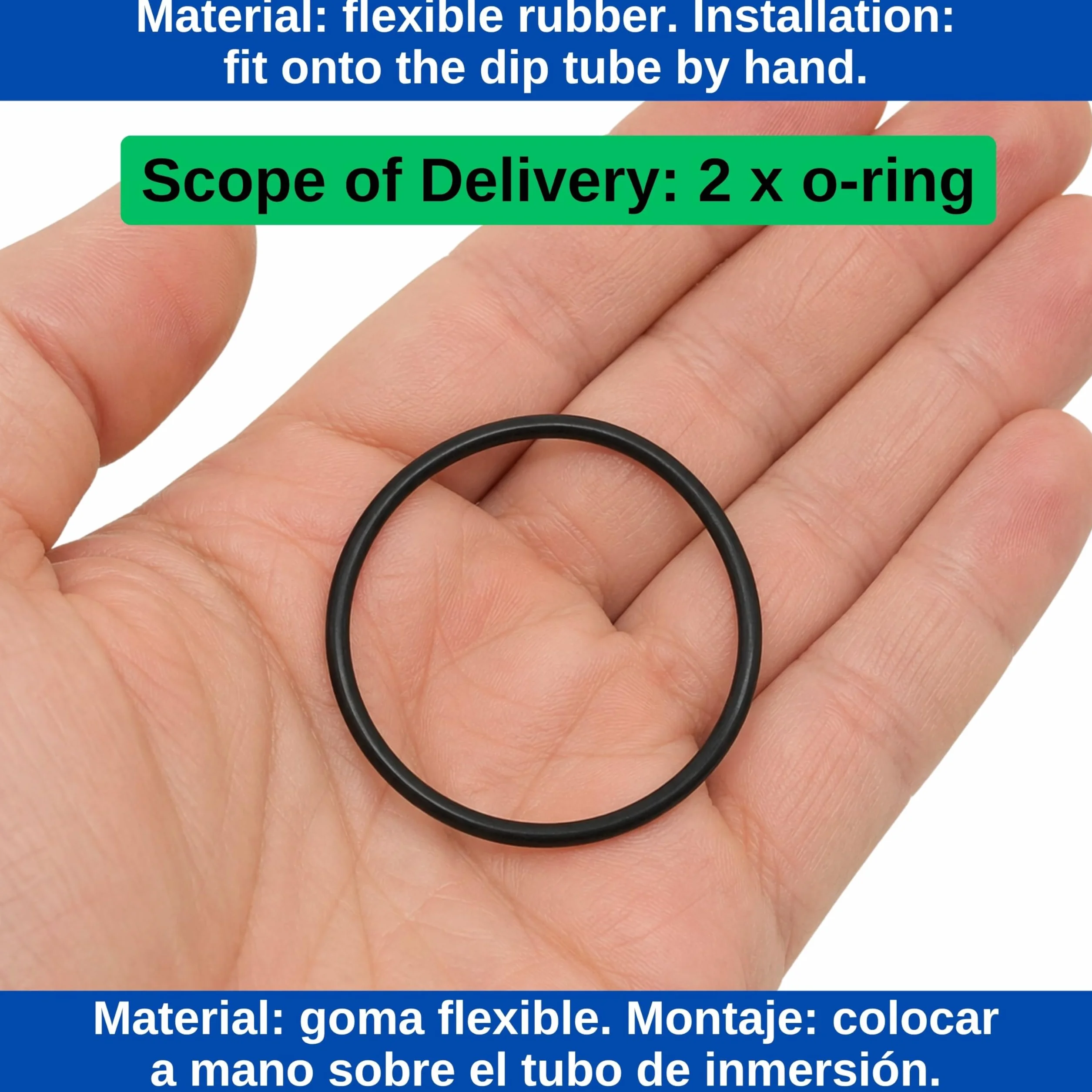 Junta de tubo de inmersión repuesto 2 pzs compatible Viega Tempoplex 6956.1-821 DE 80 mm DI 75 mm grosor 2.5 mm
