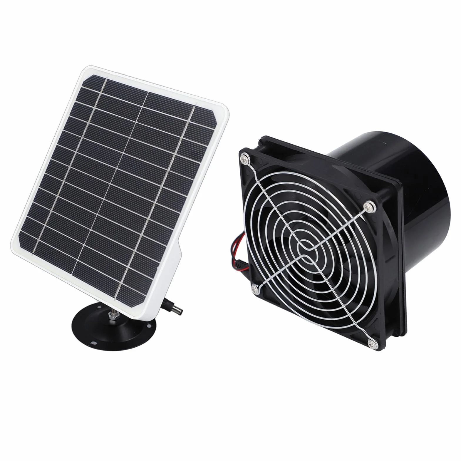 Kit de Ventilador de Ventilación Solar con Panel de 50 W, 12 V, Extractor de Techo de 6,5 Pulgadas para Invernadero, Gallinero, Cobertizo, Edificios Al Aire Libre, Recintos para Mascotas